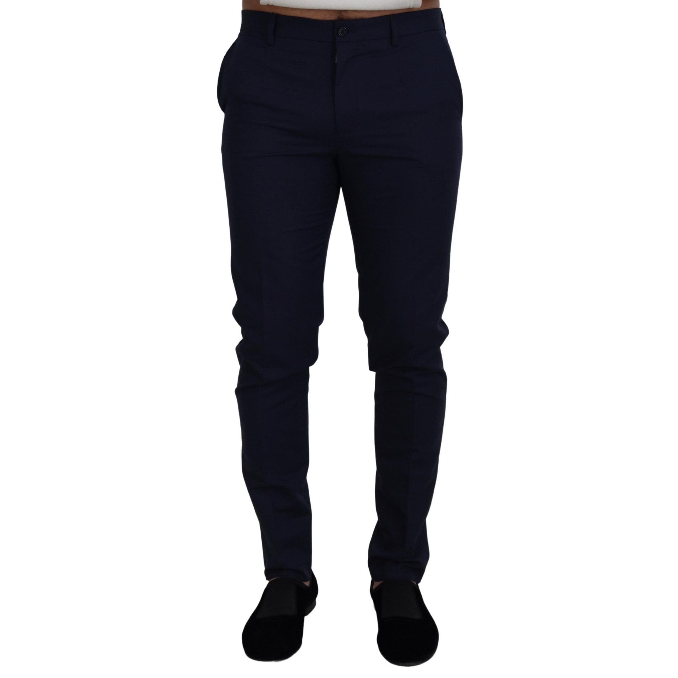 Elegant Slim Fit Blue Dress Pants