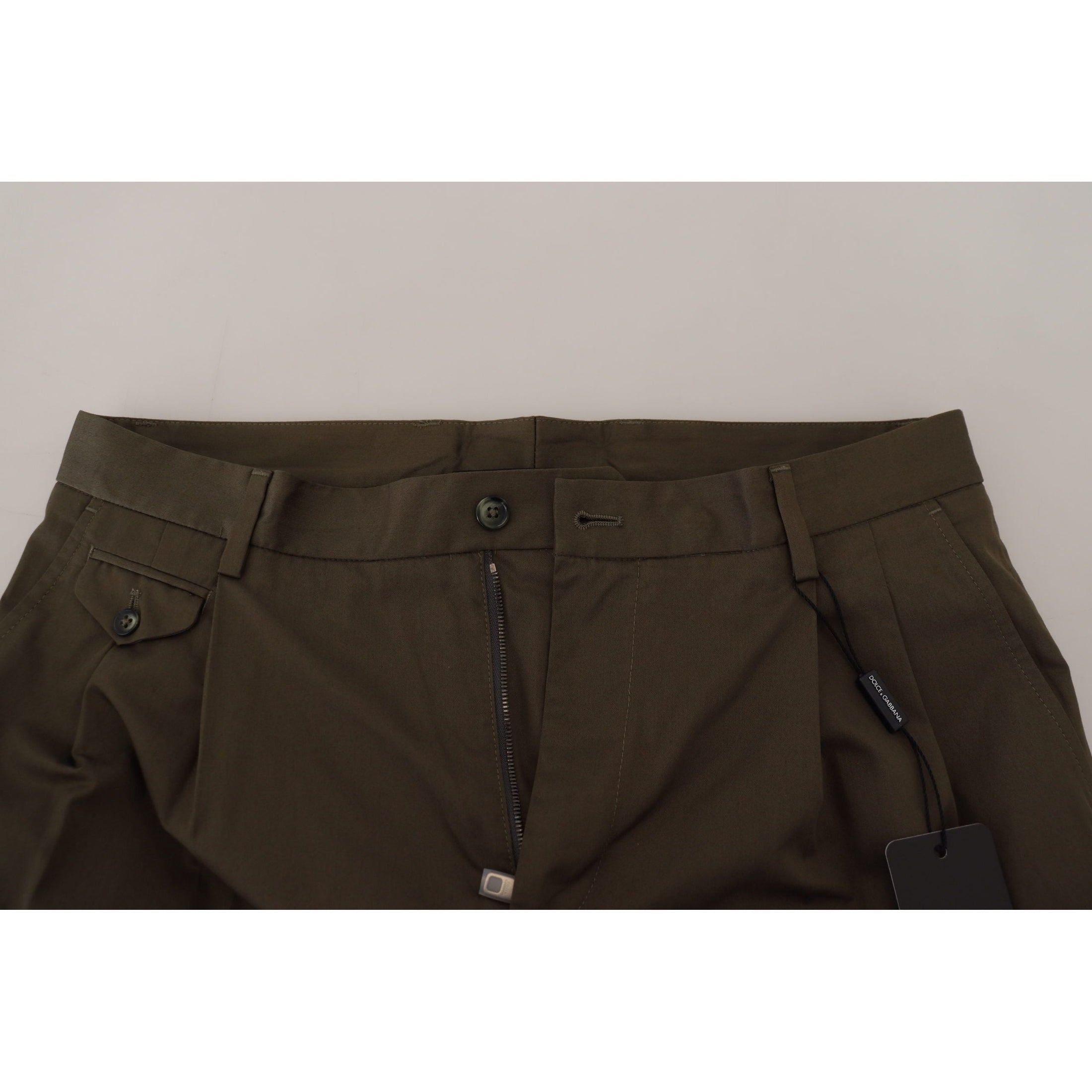 Elegant Green Cotton Chino Shorts