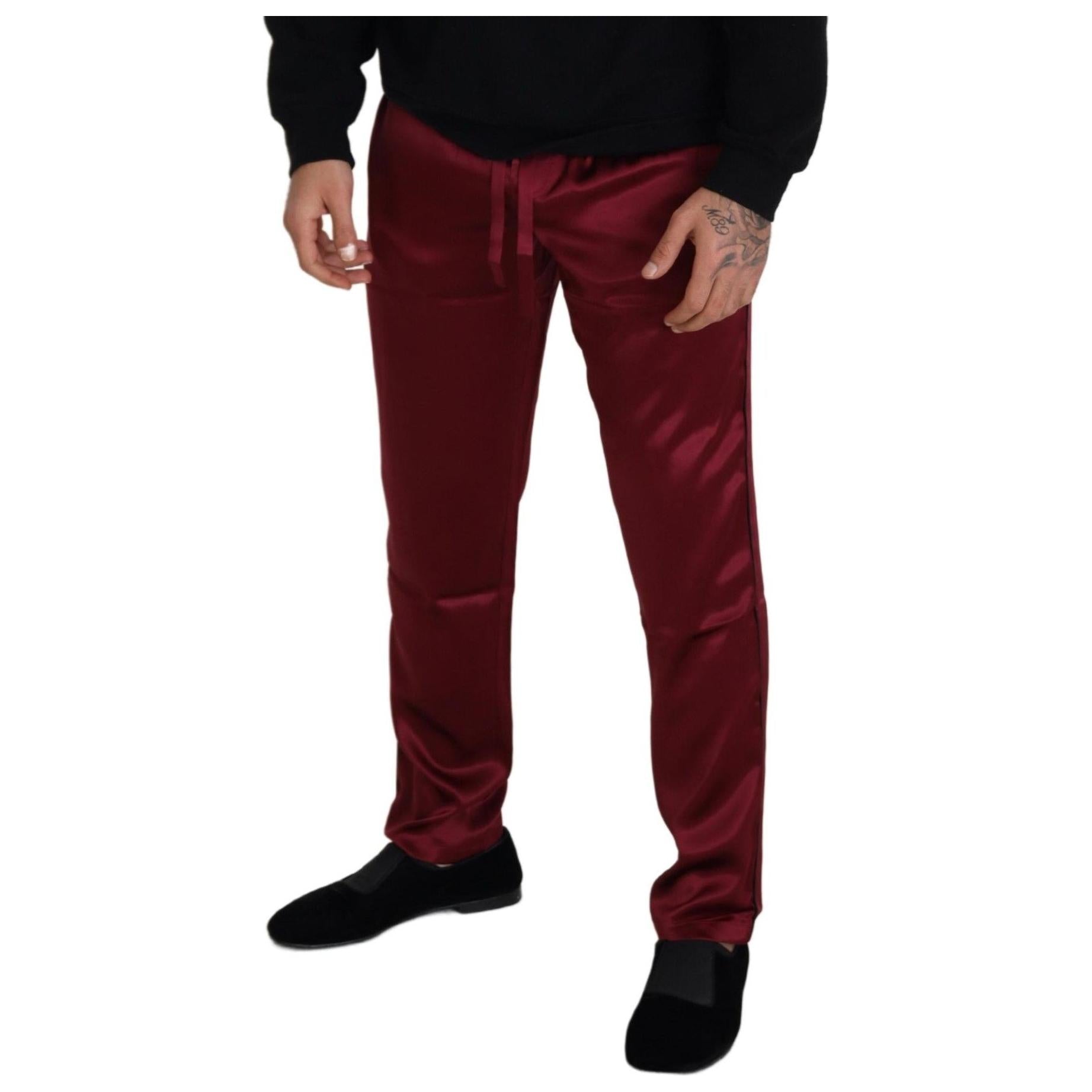 Silk Lounge Pants in Bordeaux