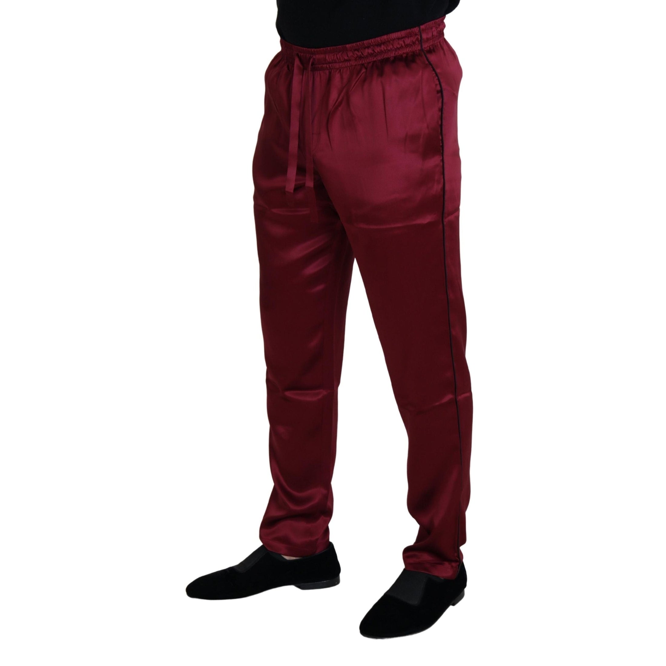 Silk Lounge Pants in Bordeaux