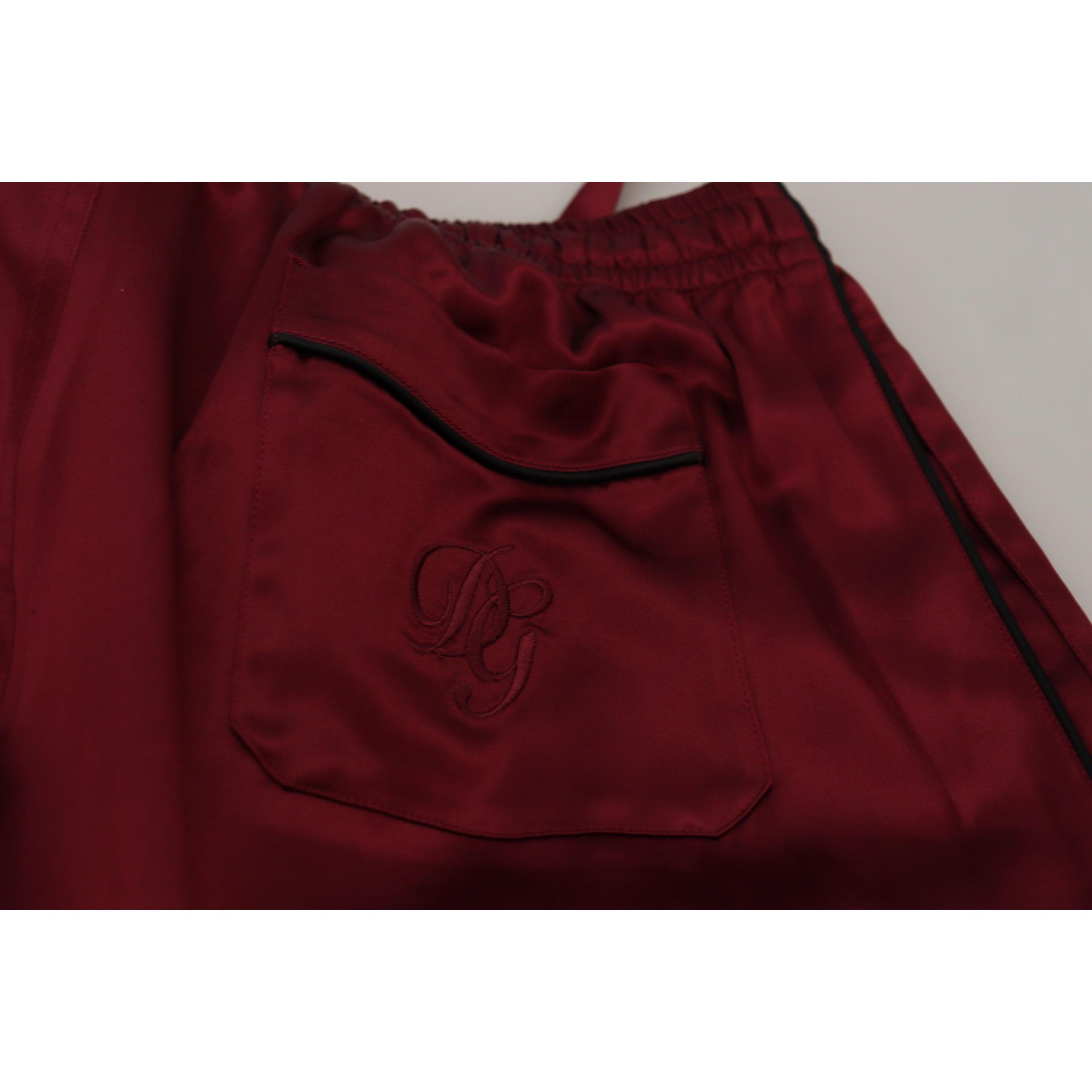 Silk Lounge Pants in Bordeaux