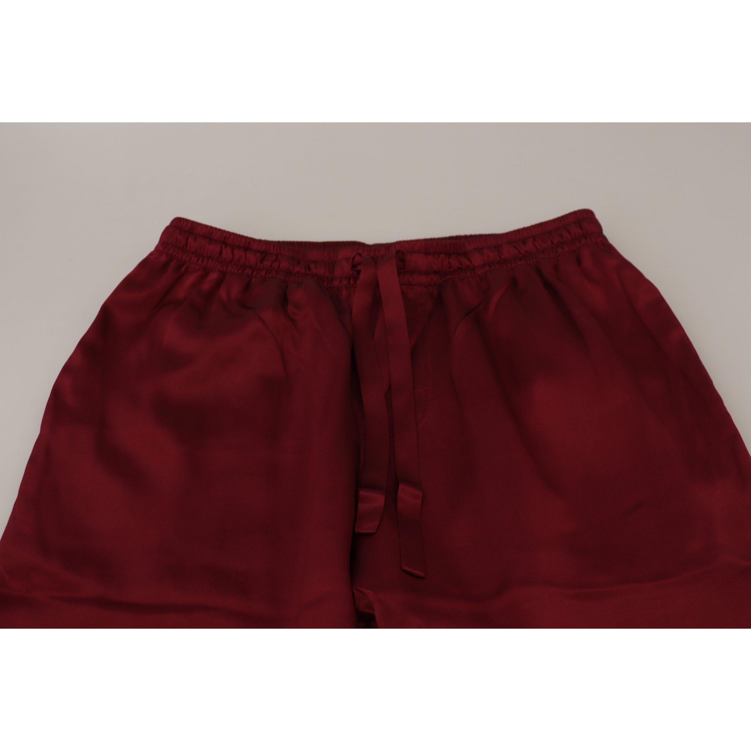 Silk Lounge Pants in Bordeaux