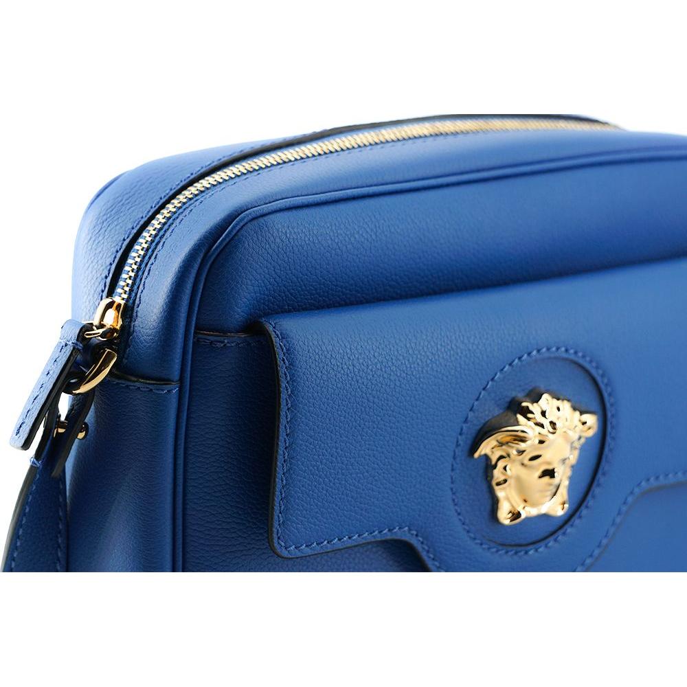 Elegant Blue Calf Leather Camera Case Bag