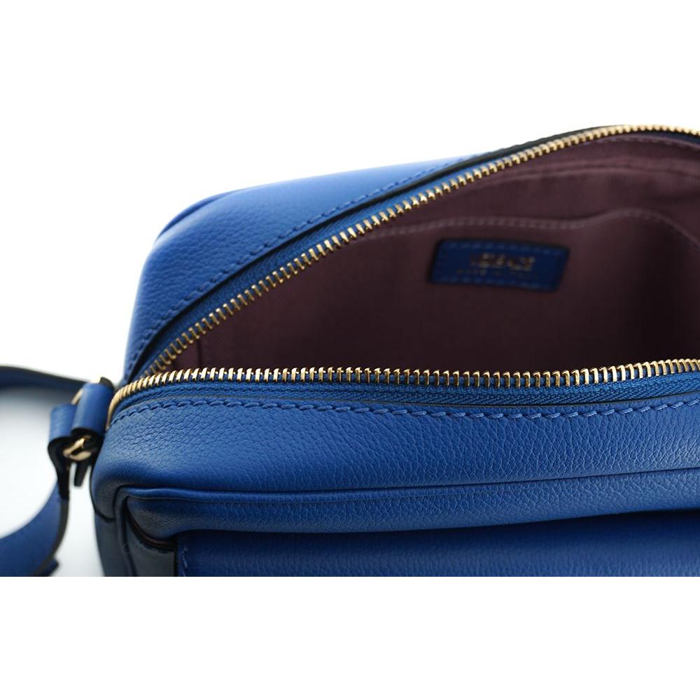 Elegant Blue Calf Leather Camera Case Bag