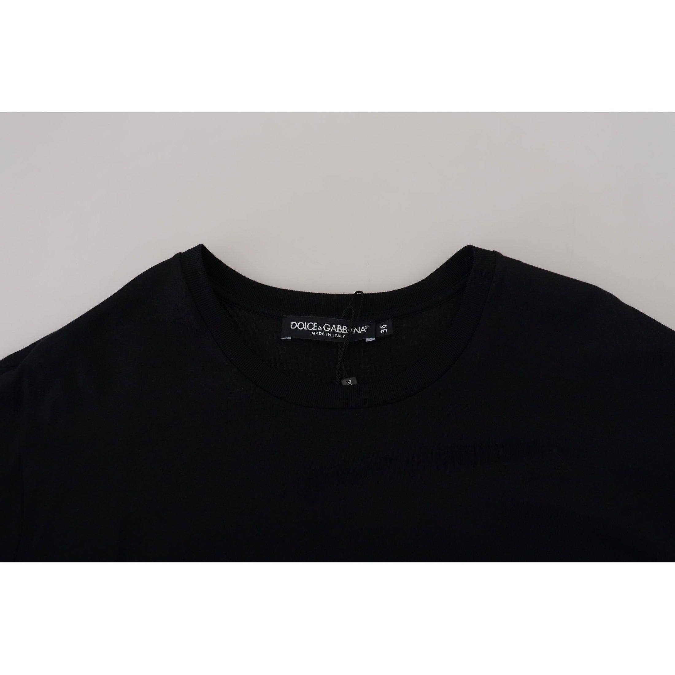 Elegant Black Cotton Short Sleeve Tee