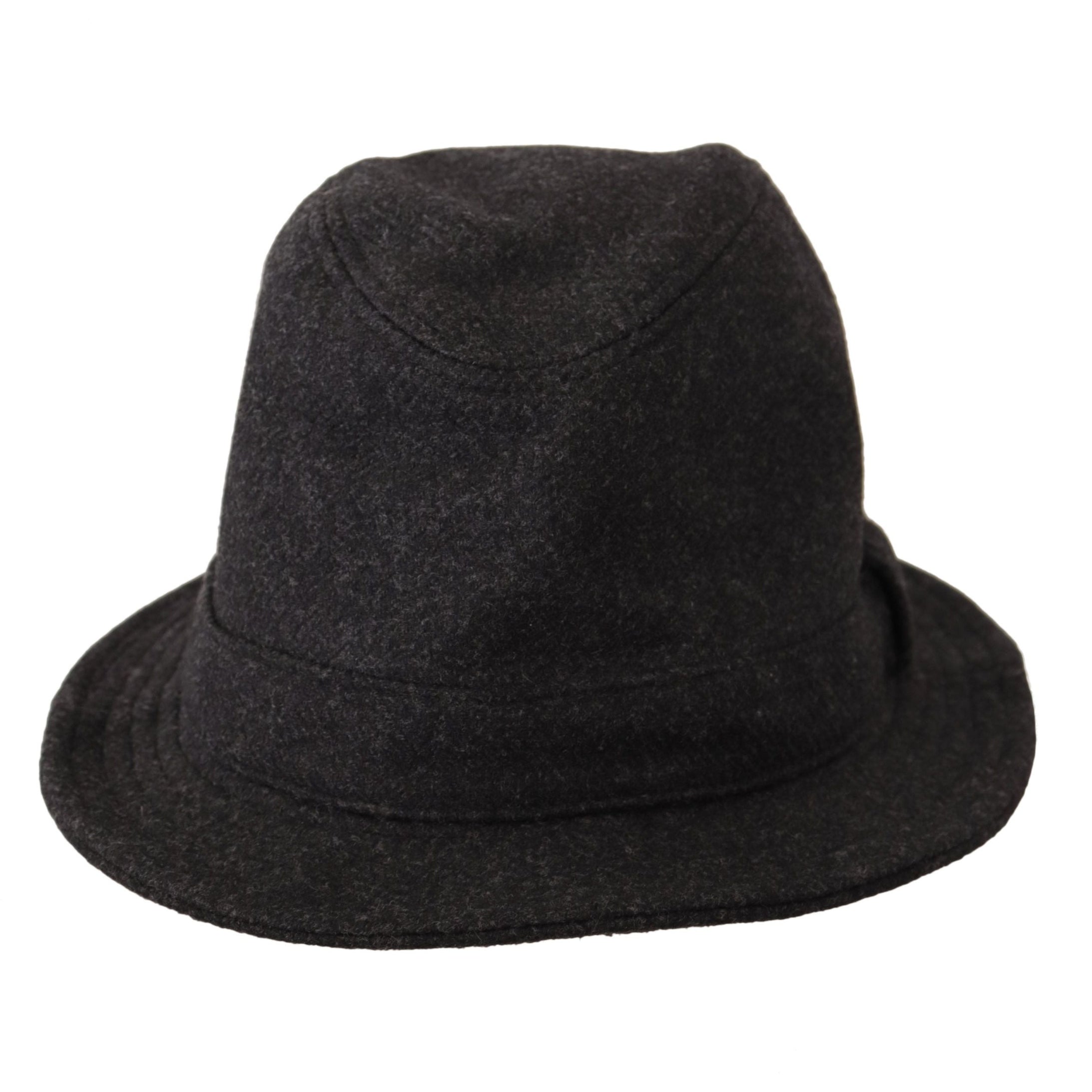 Elegant Gray Trilby Hat in Wool and Cashmere