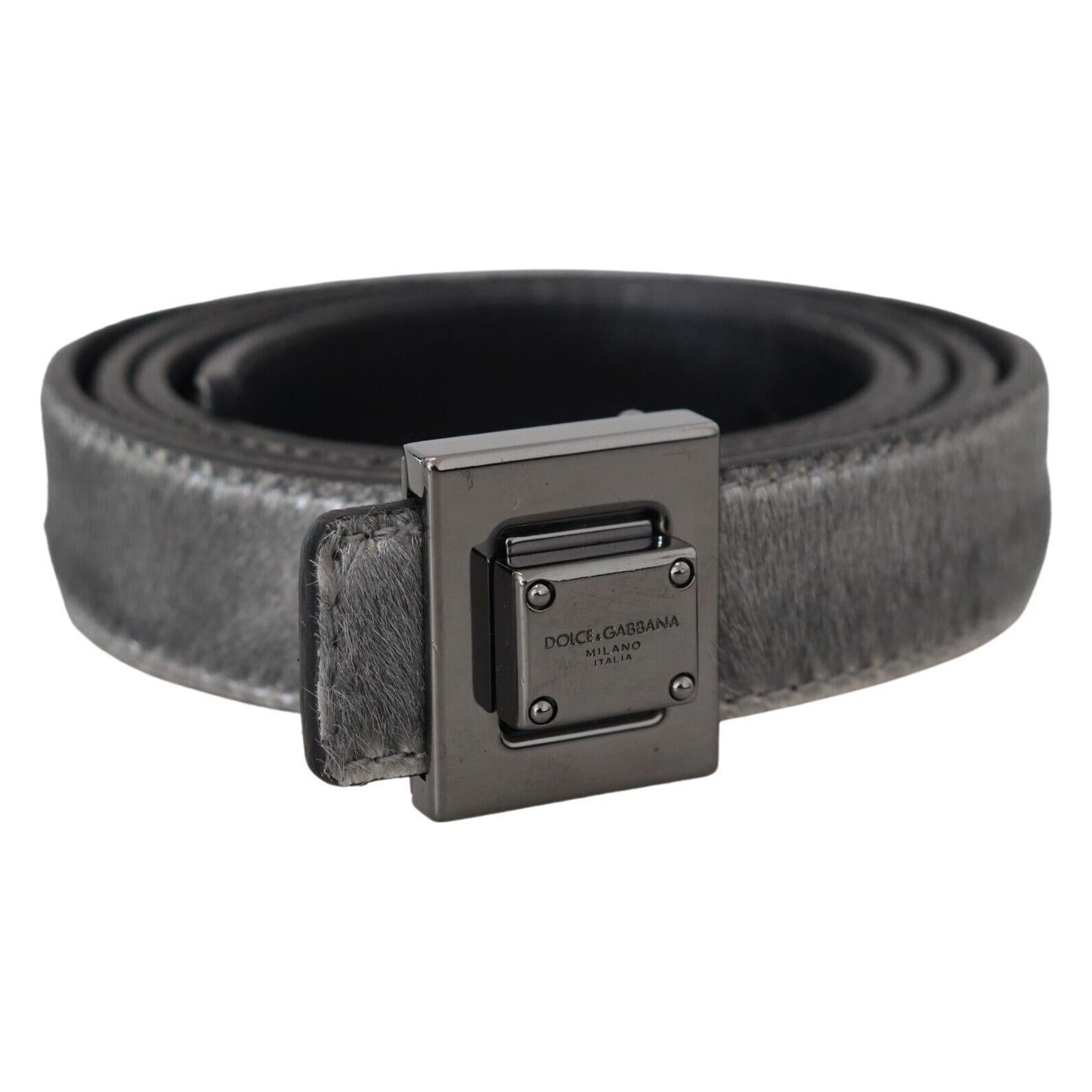 Elegant Silver Leather Designer Belt