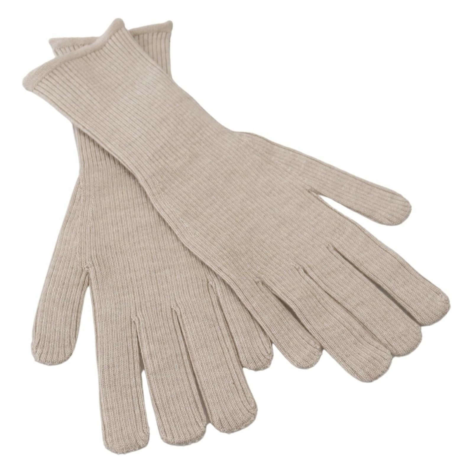 Elegant Ivory Cashmere-Silk Blend Gloves