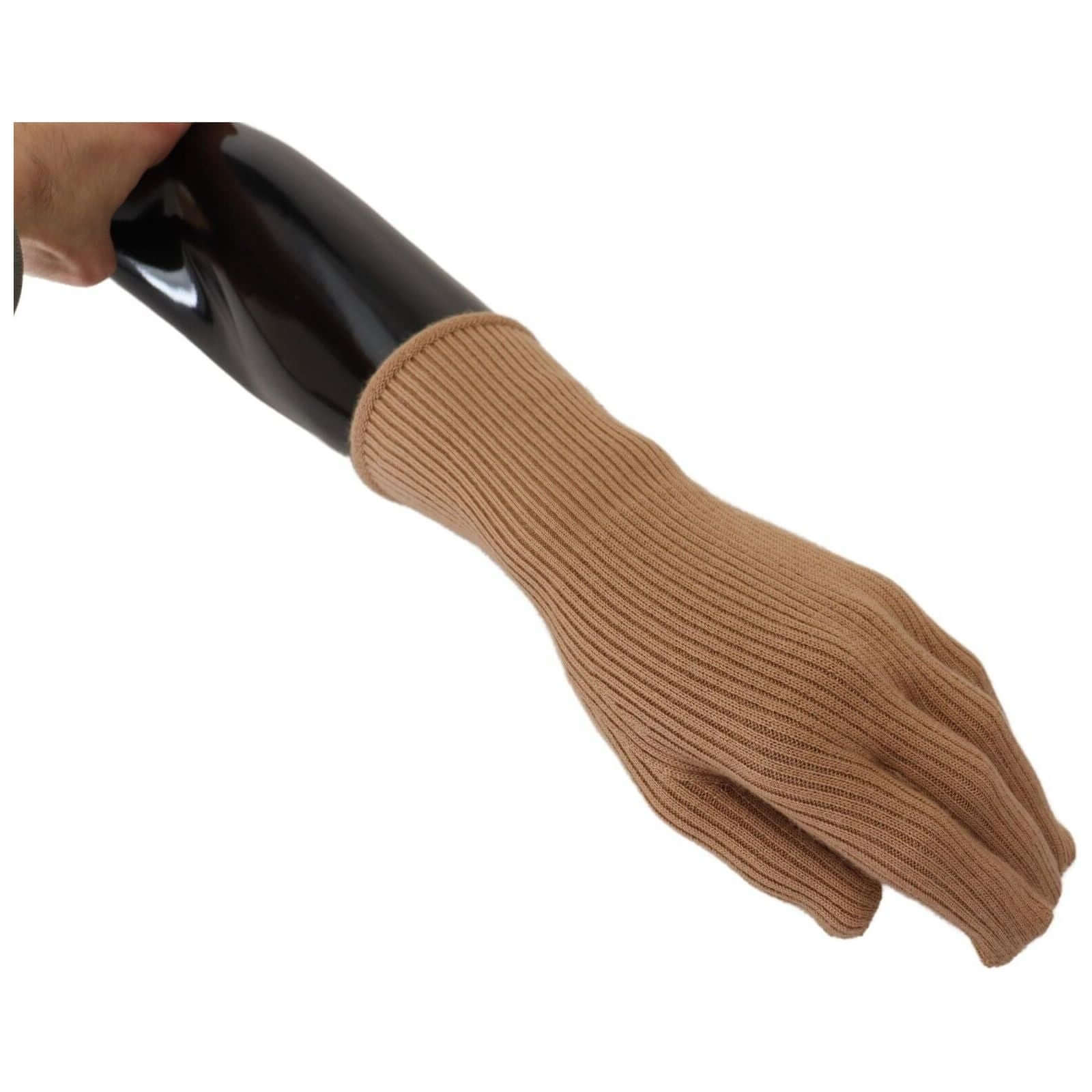 Elegant Beige Cashmere Winter Gloves