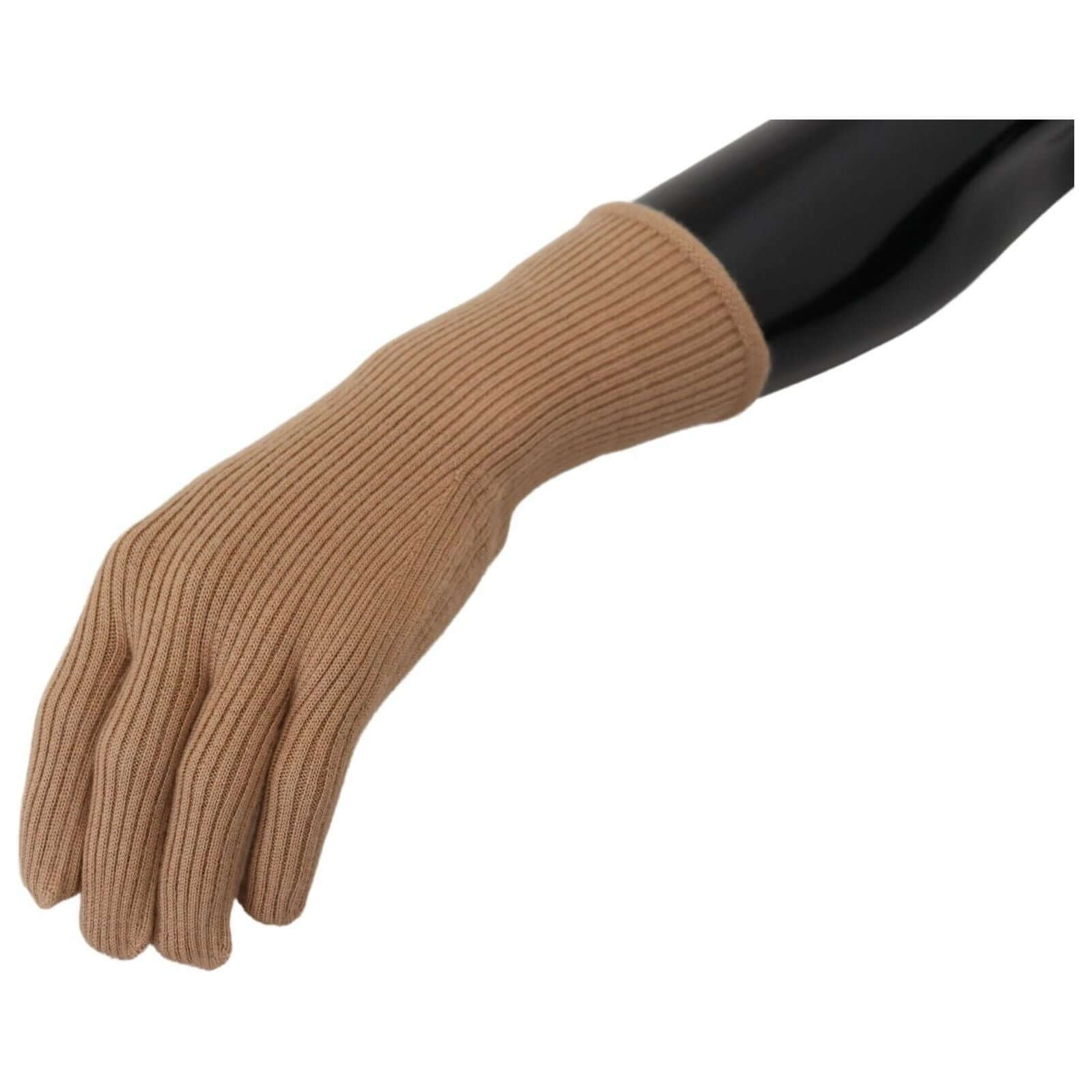 Elegant Beige Cashmere Winter Gloves