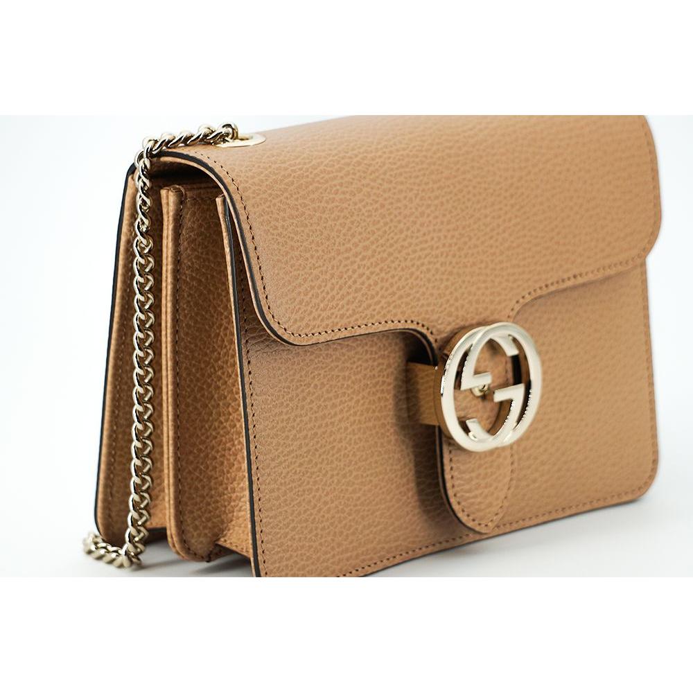 Elegant Beige Shoulder Bag with GG Snap