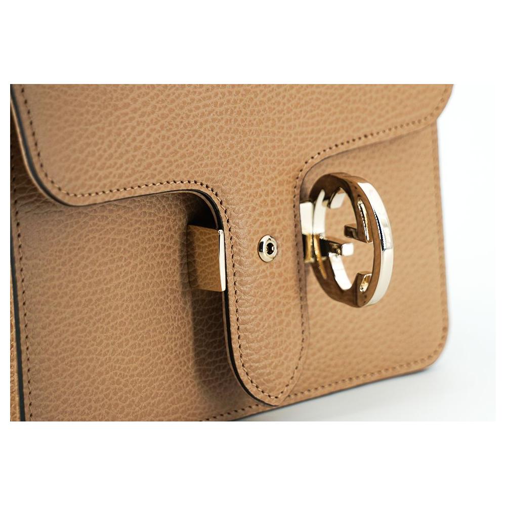 Elegant Beige Shoulder Bag with GG Snap