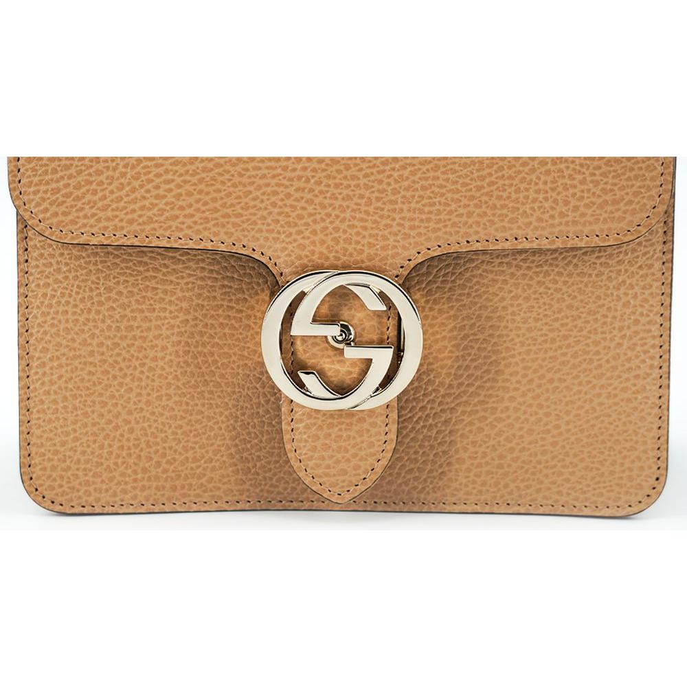 Elegant Beige Shoulder Bag with GG Snap