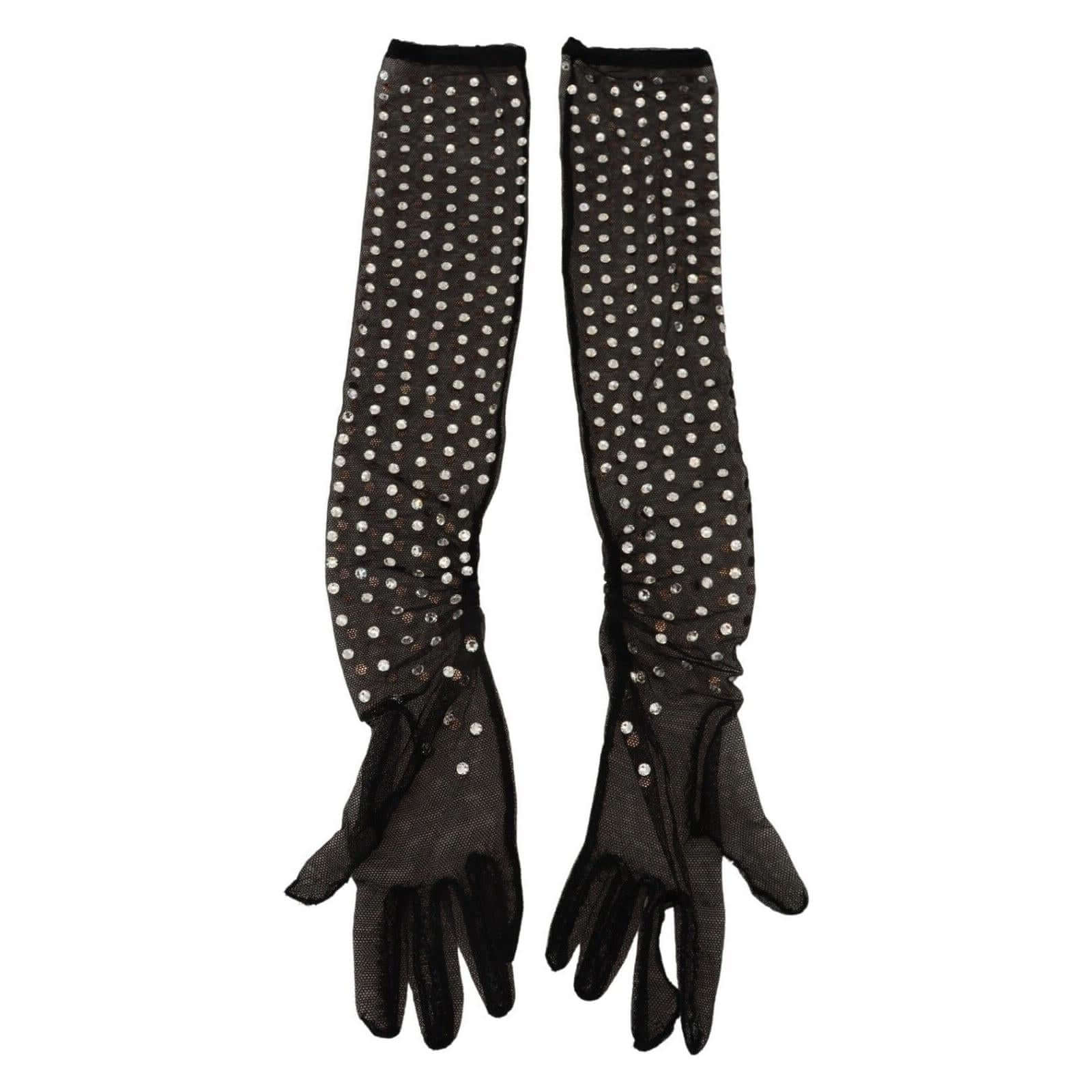 Elegant Elbow Length Black Gloves