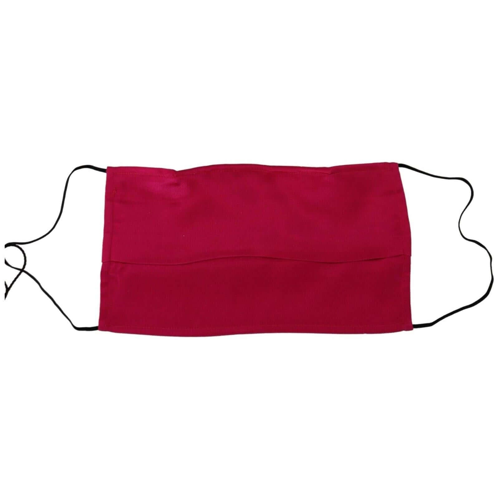 Elegant Red Cotton Pleated Face Mask