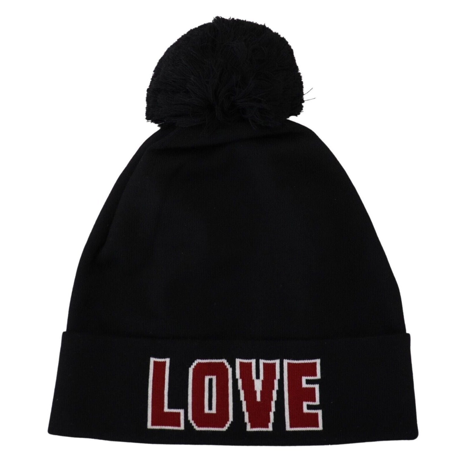 Elegant Black Virgin Wool Beanie