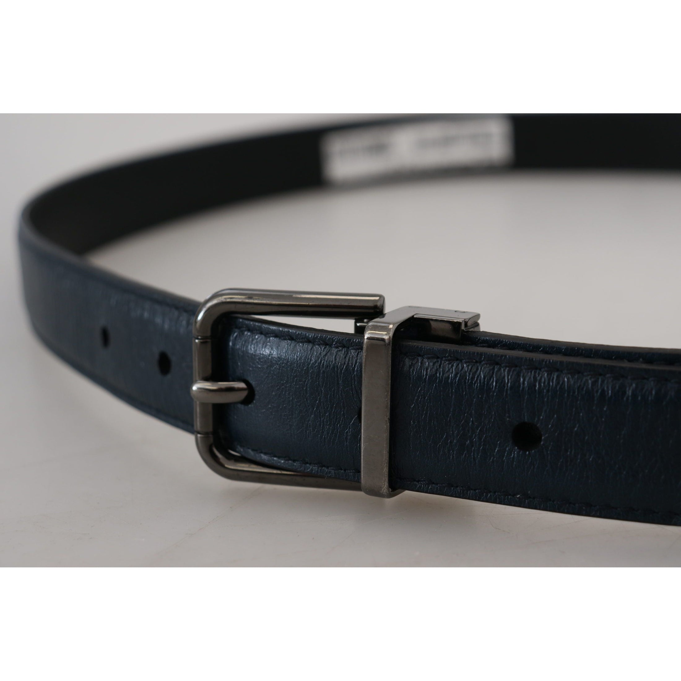 Elegant Dark Blue Leather Belt