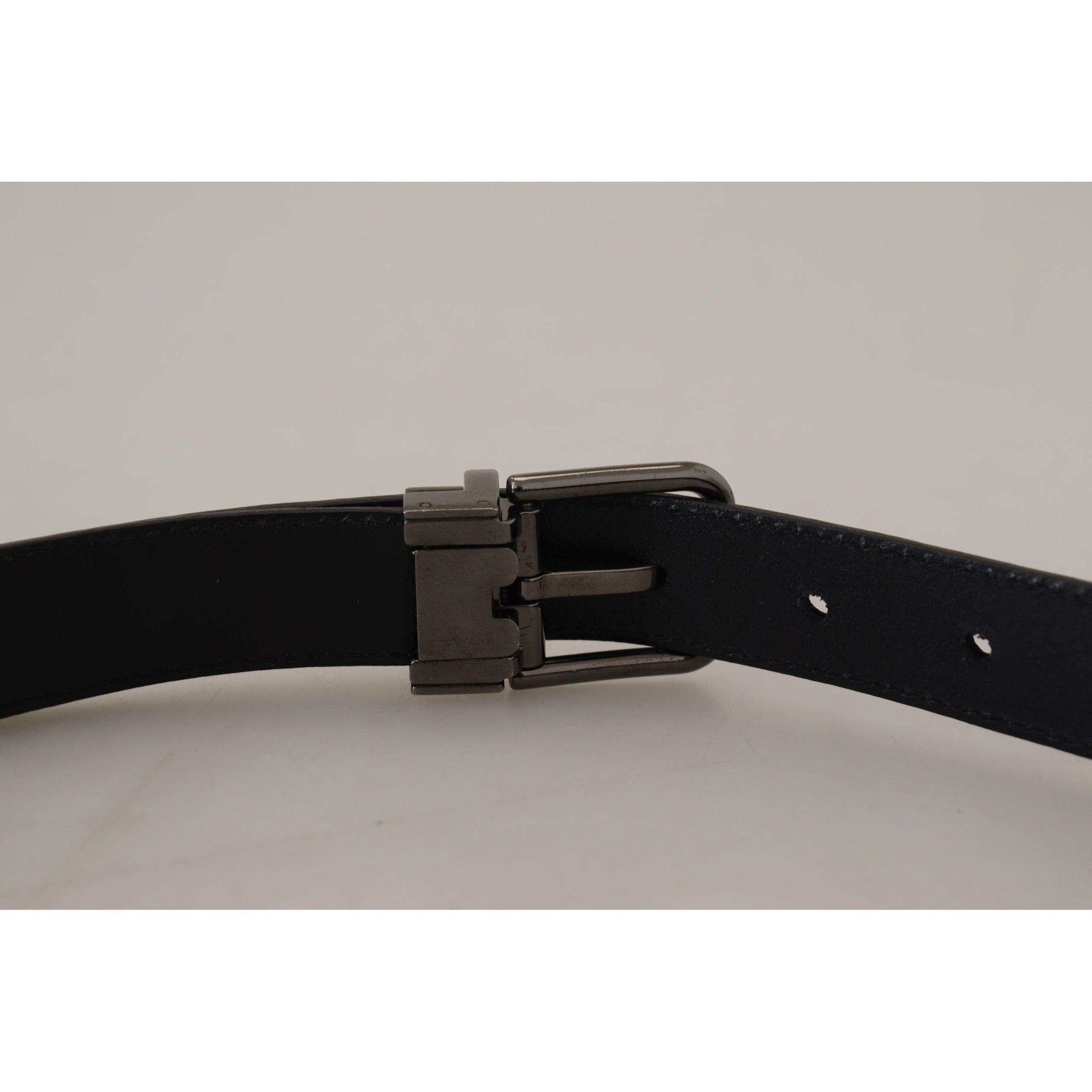 Elegant Dark Blue Leather Belt