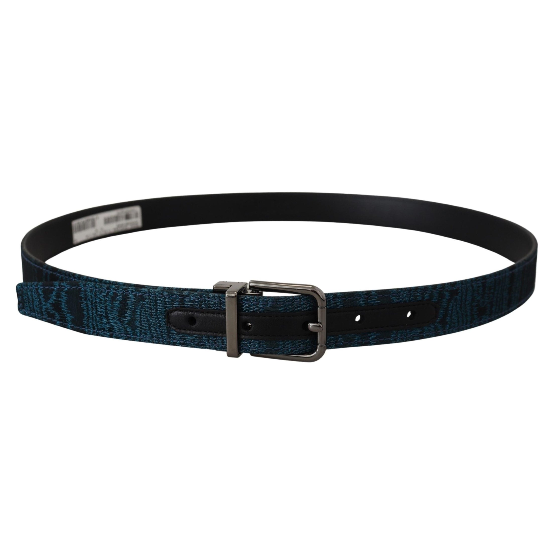 Elegant Blue Jacquard Designer Belt