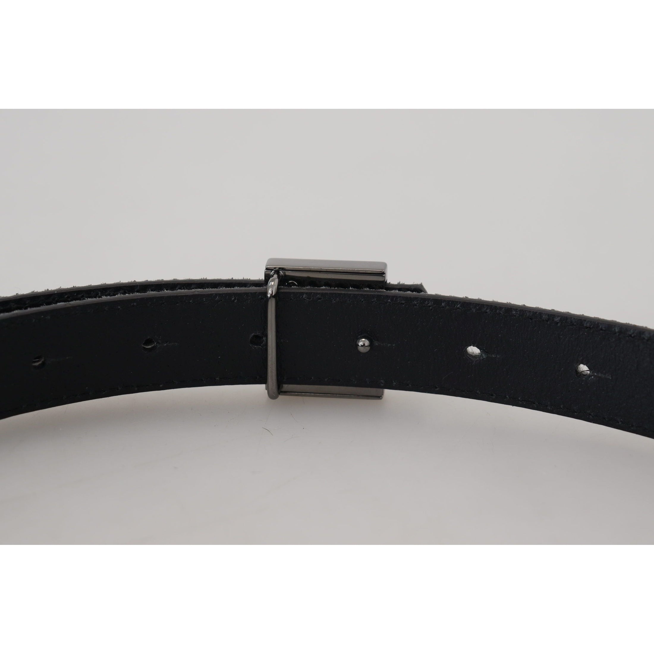 Elegant Silver Leather Designer Belt