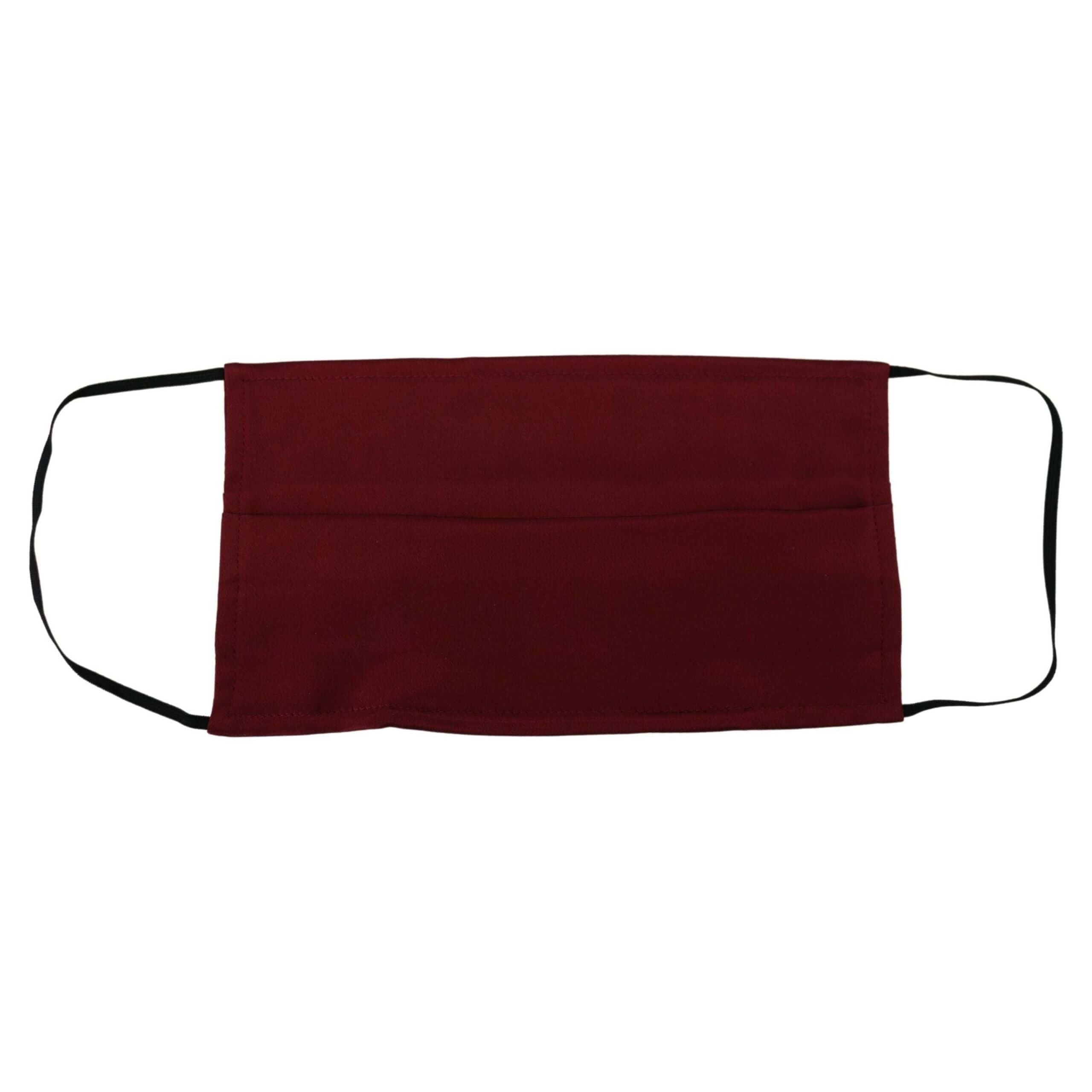 Elegant Silk Pleated Maroon Face Mask