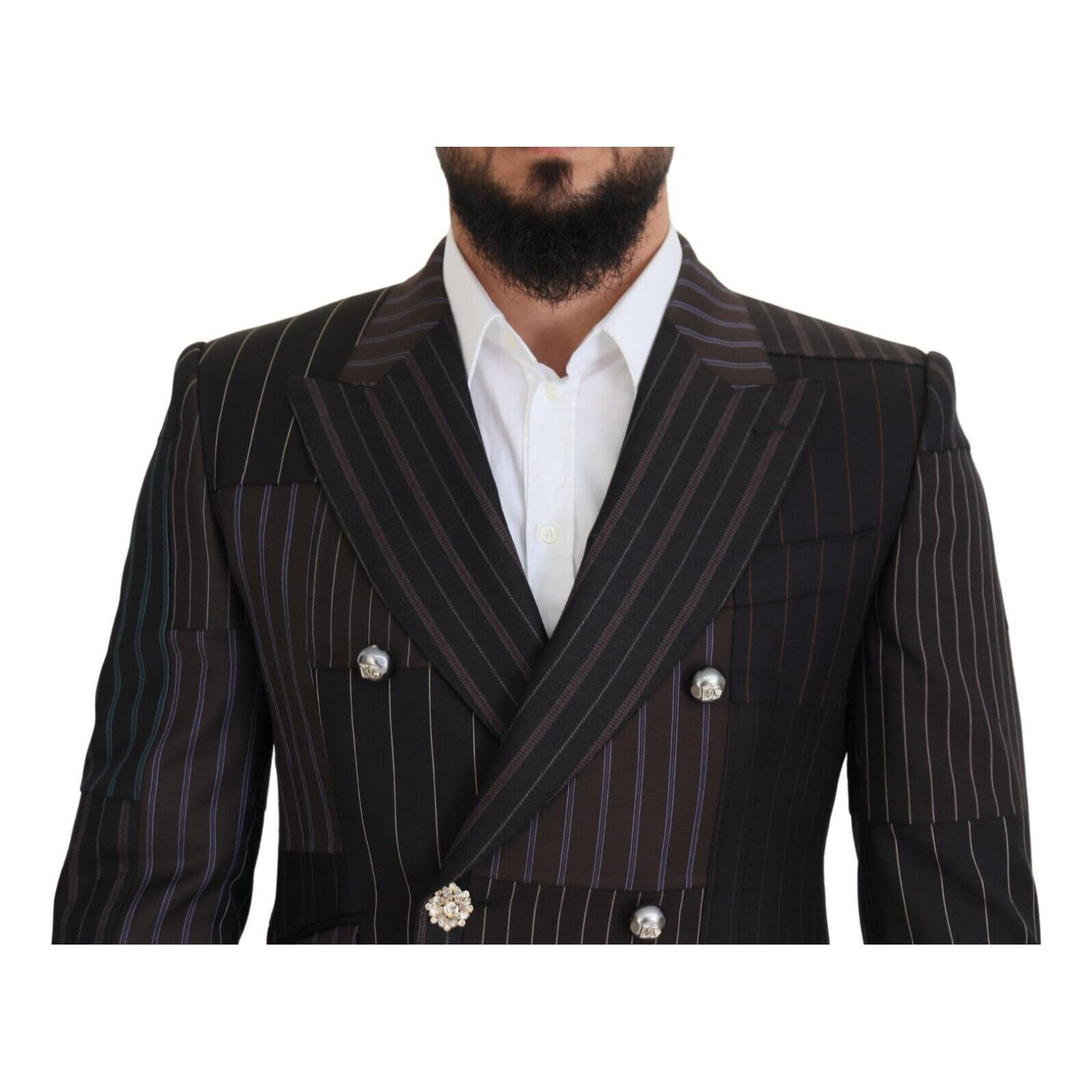 Multicolor Wool Silk Blend Slim Fit Blazer