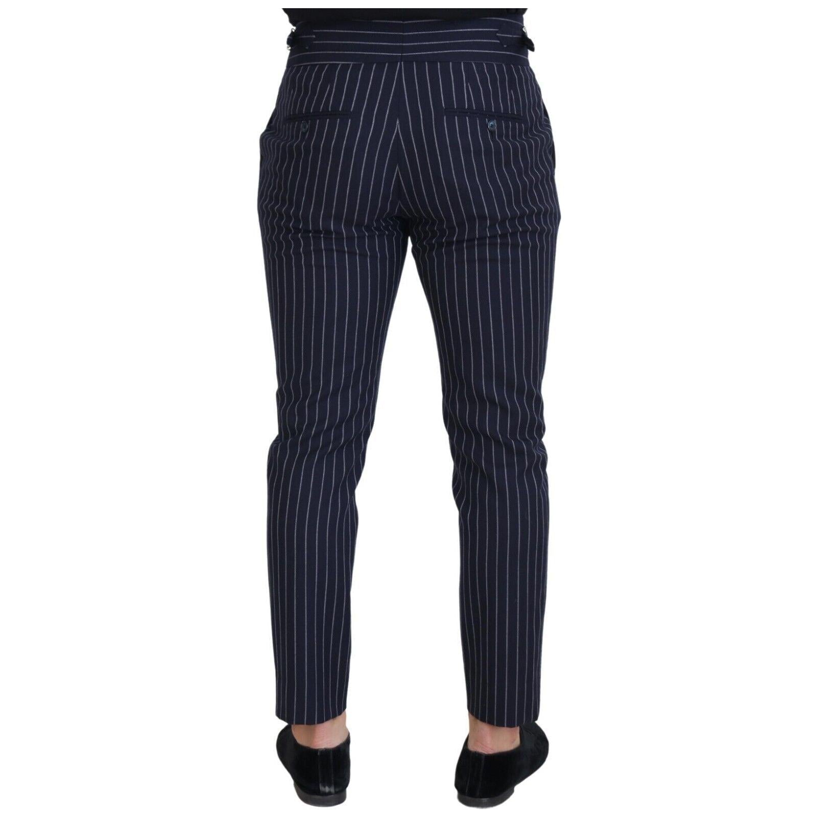 Sophisticated Blue Wool Blend Trousers