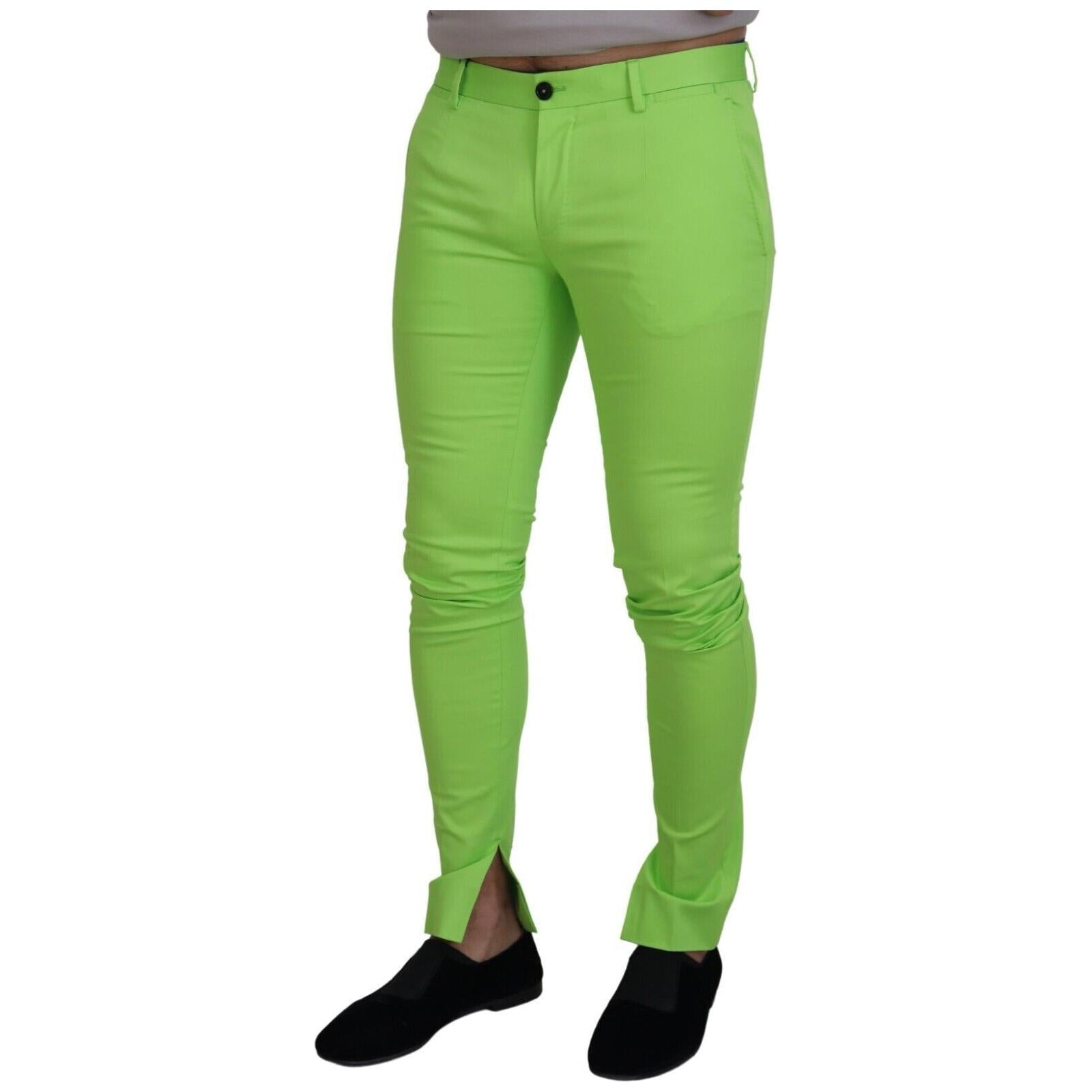 Elegant Light Green Cotton Chinos