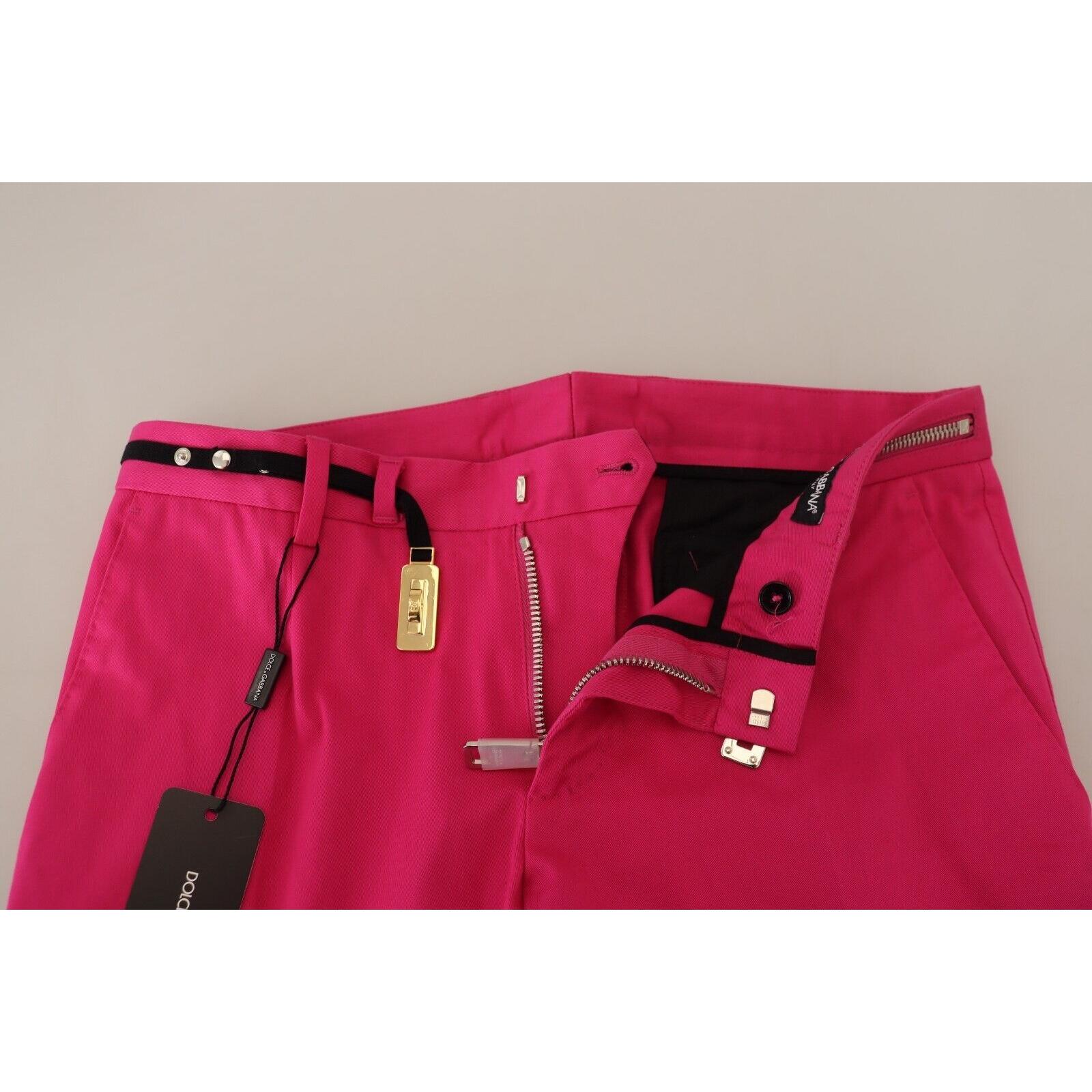 Chic Pink Cotton Blend Trousers