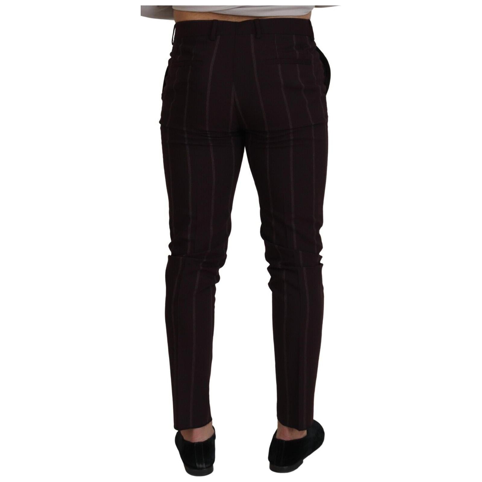 Elegant Brown Wool Blend Trousers