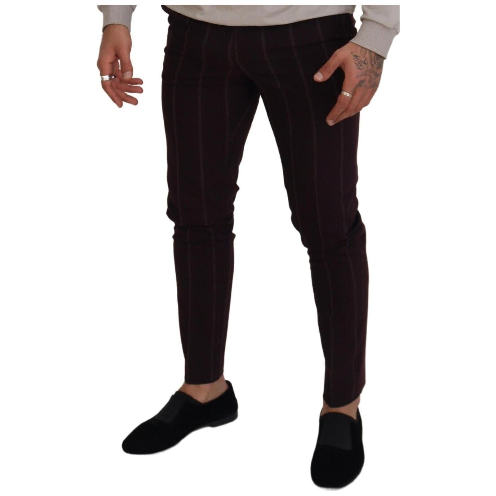 Elegant Brown Wool Blend Trousers