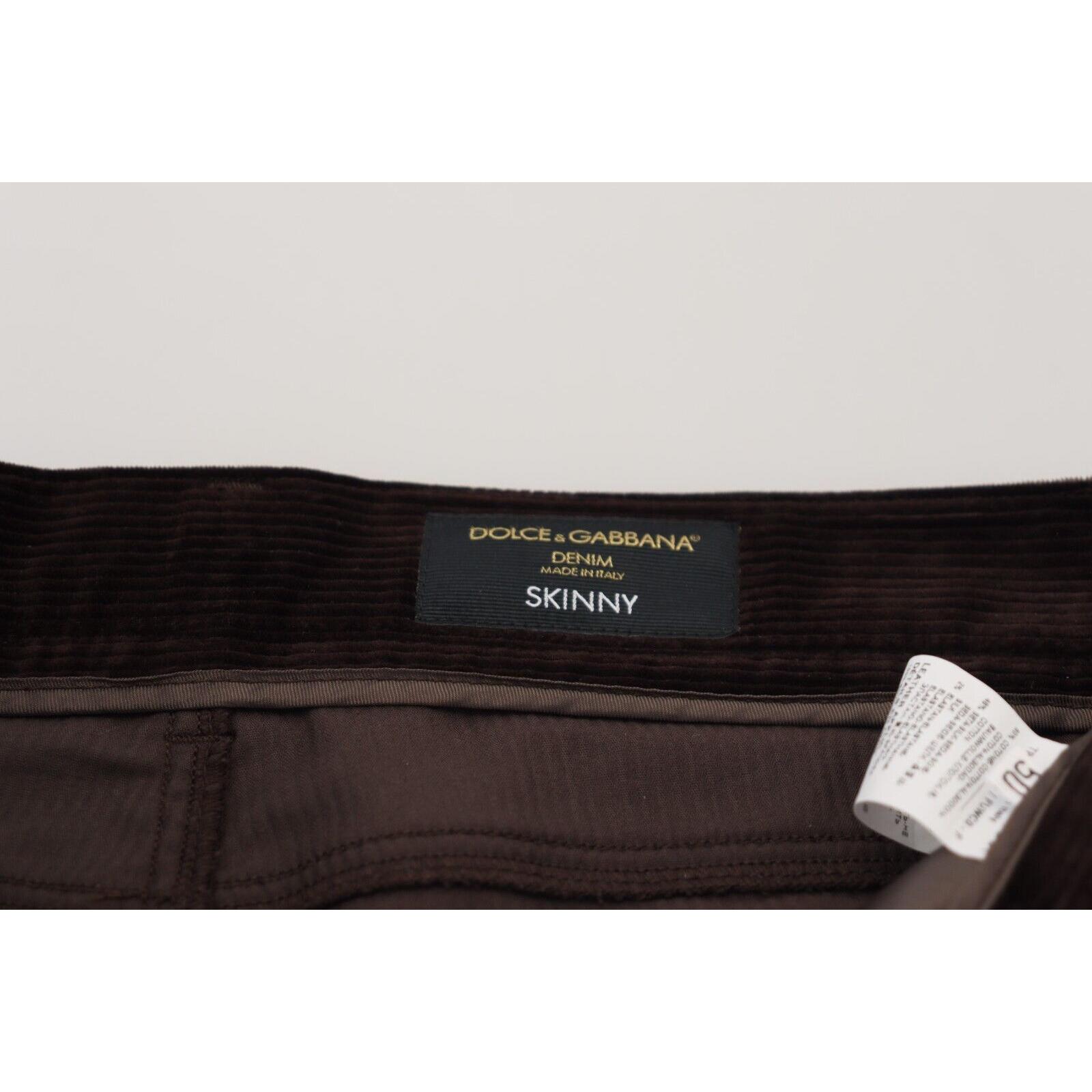 Elegant Brown Silk Blend Trousers