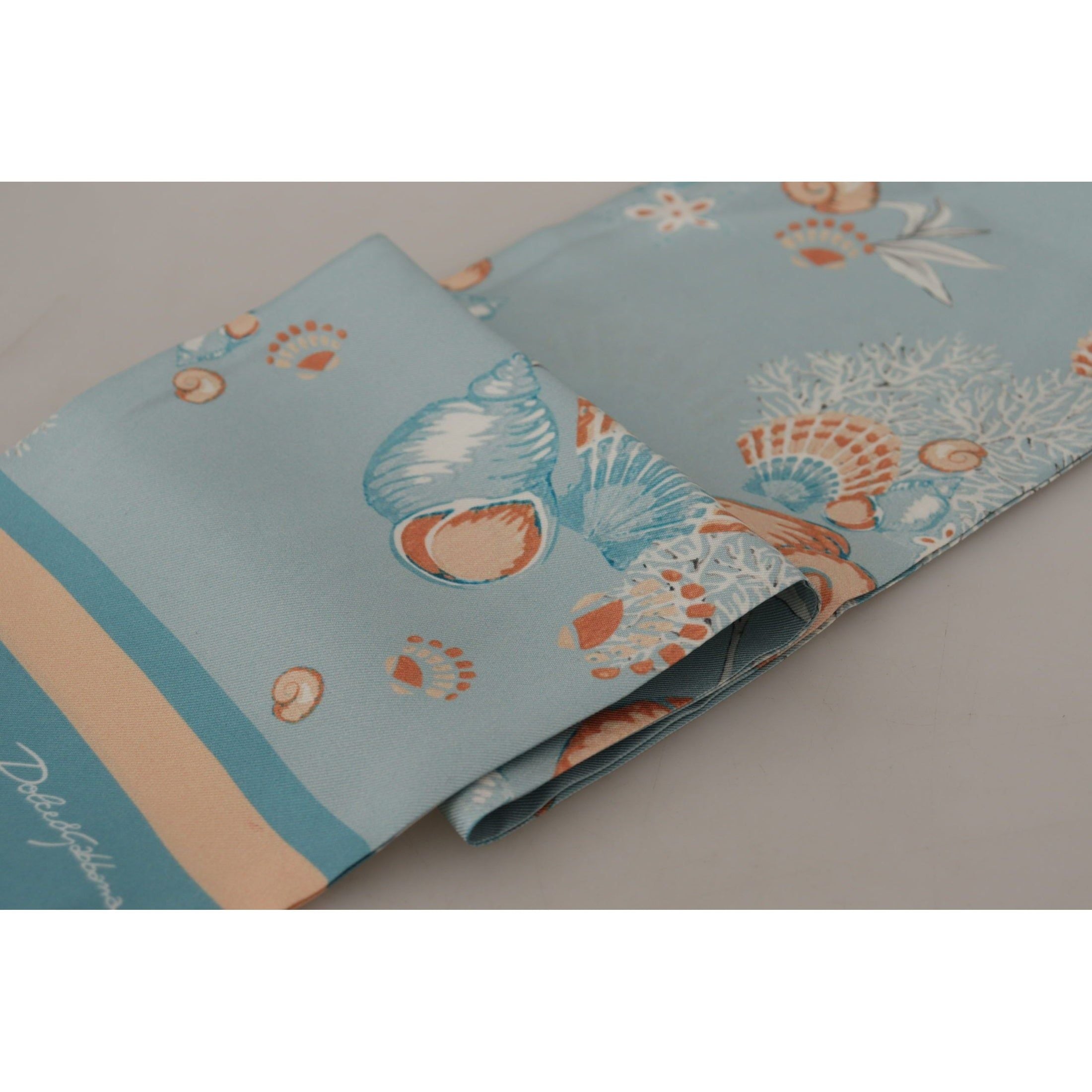 Elegant Silk Scarf with Shell Motif