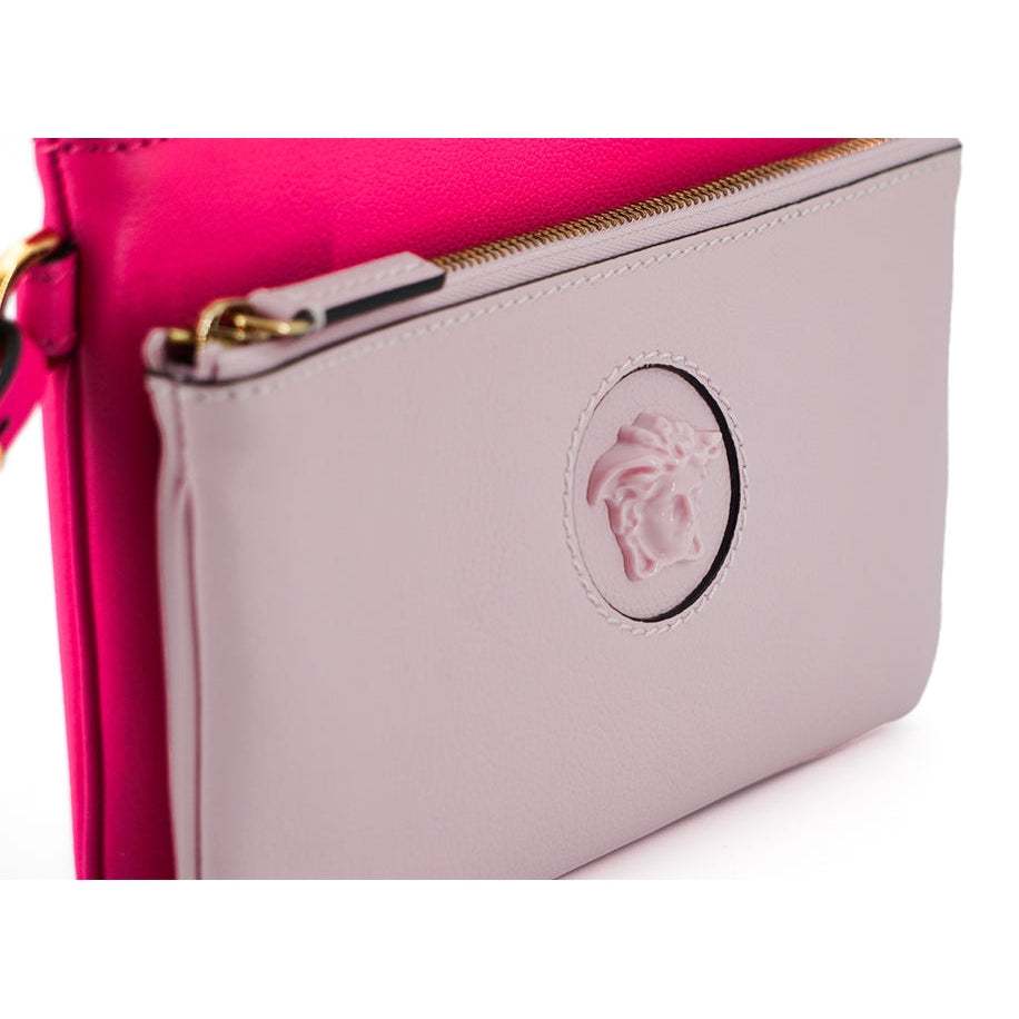 Elegant Pink Leather Pouch Clutch