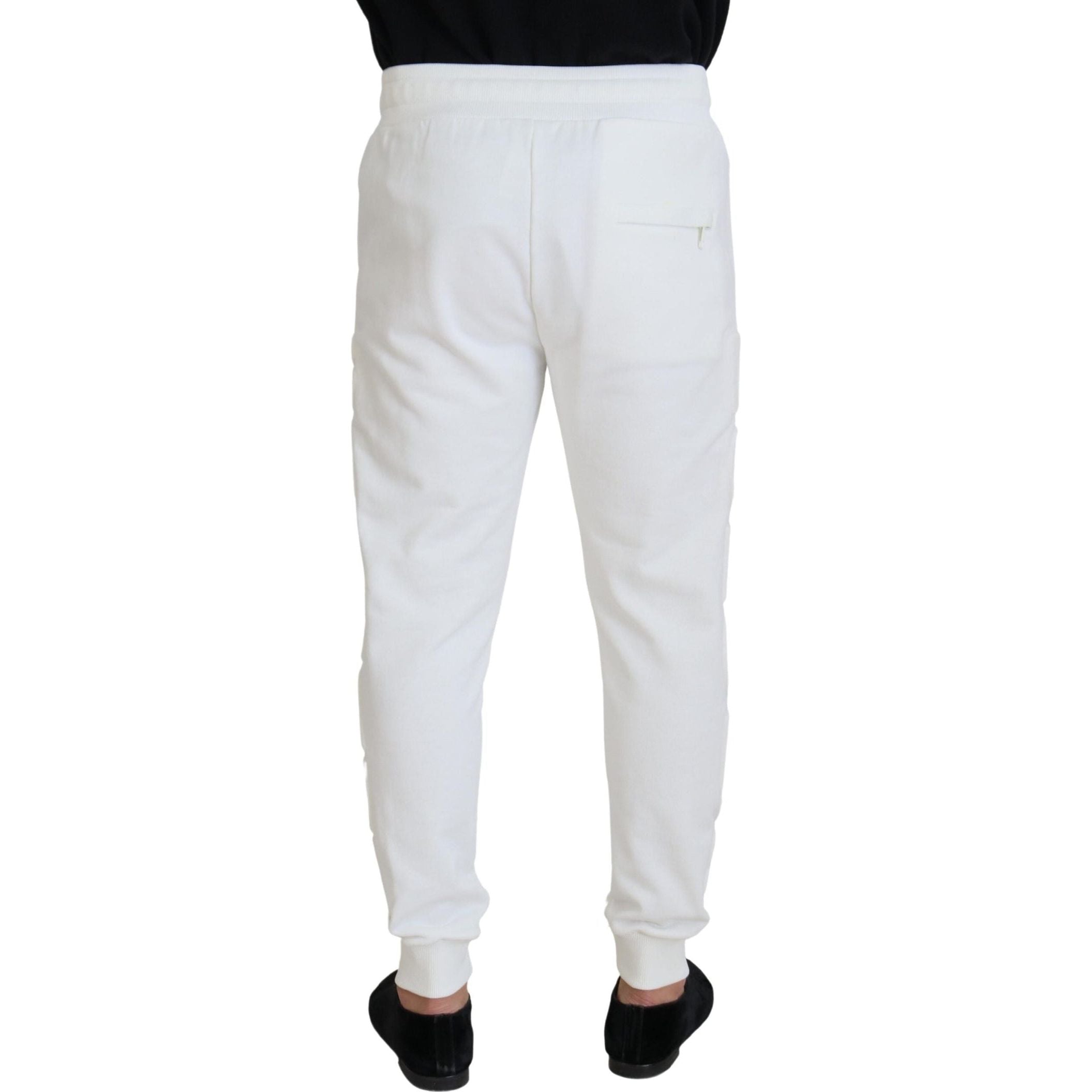 Elegant White Cotton Sweatpants