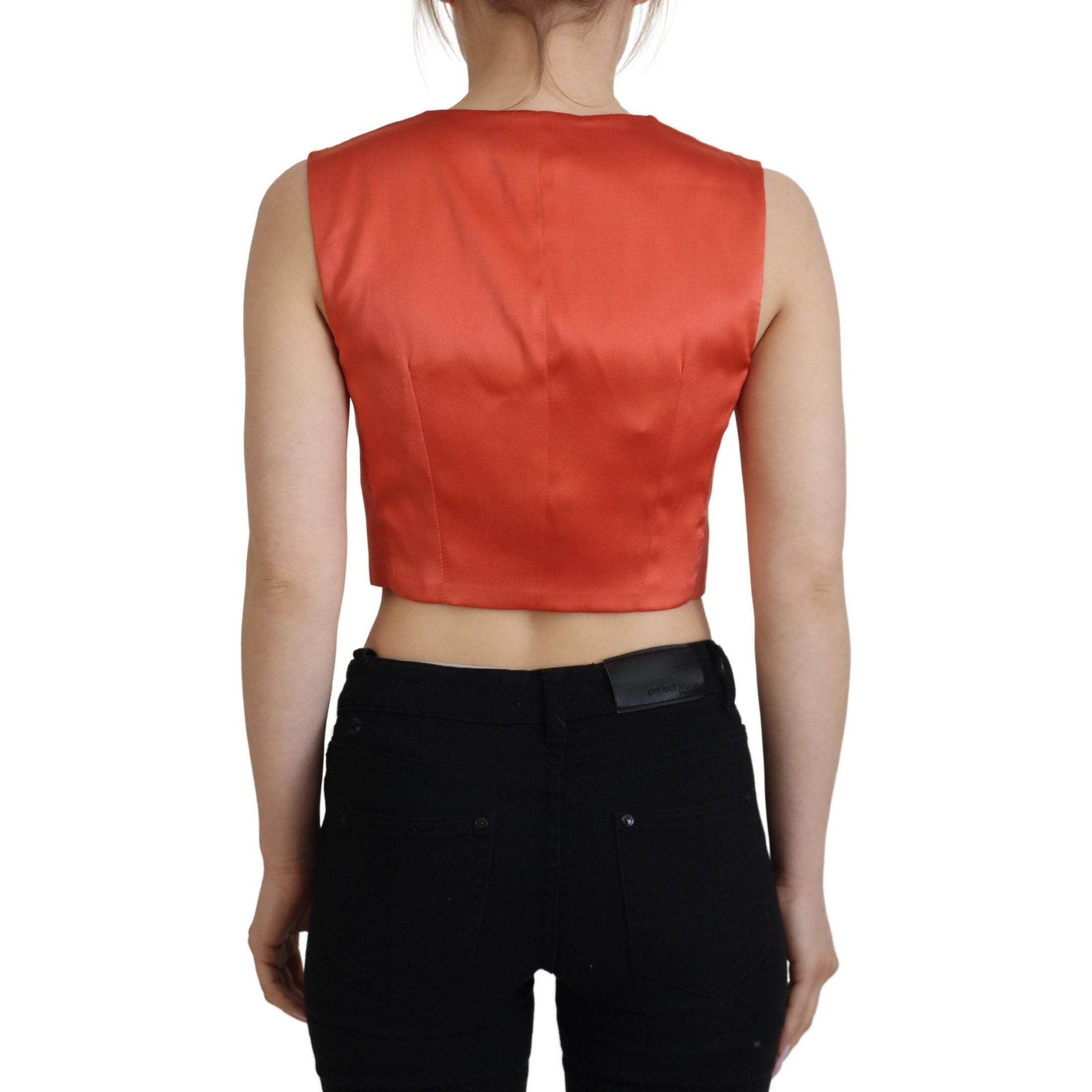 Elegant Orange Silk Waistcoat