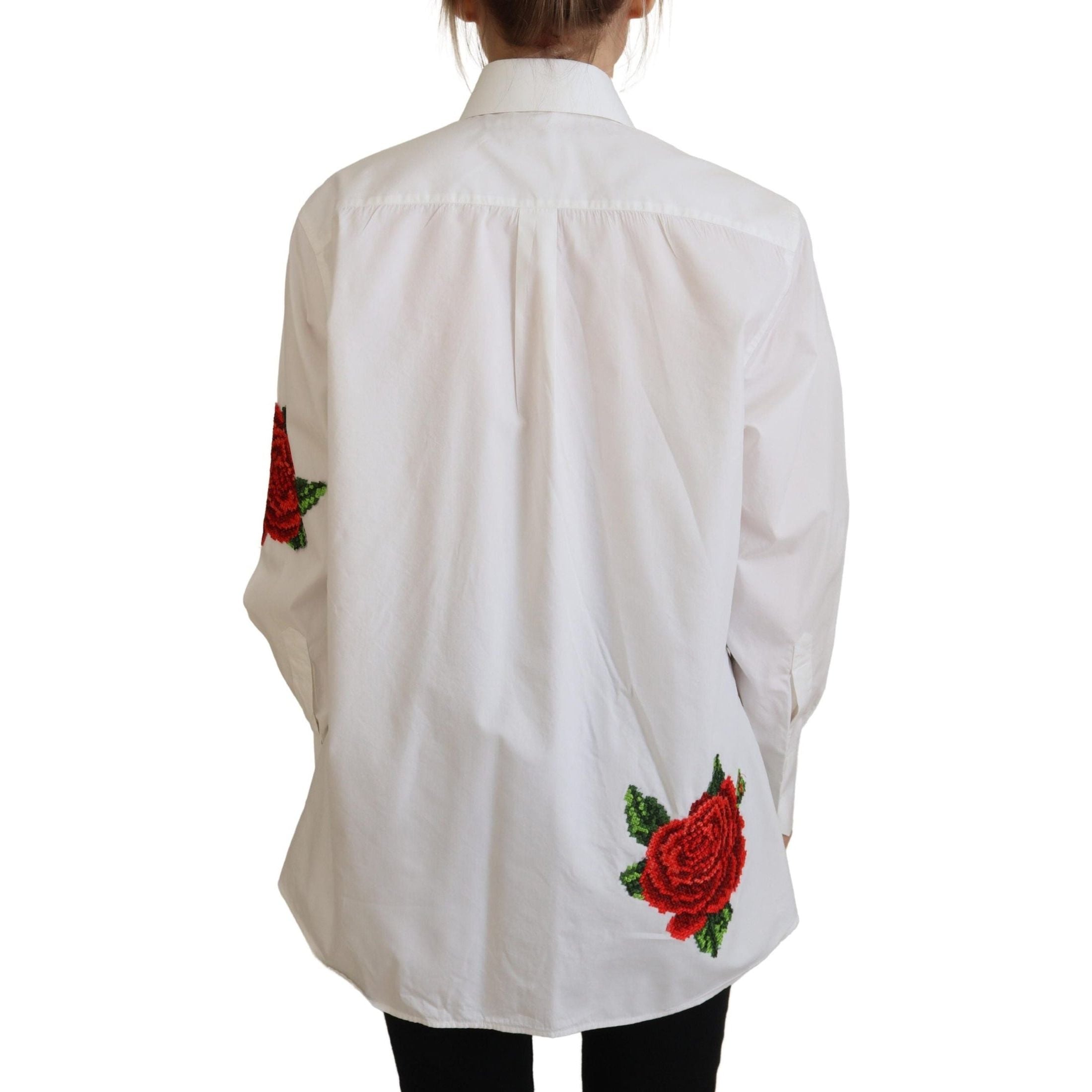 Elegant Floral Embroidered Silk Blend Shirt