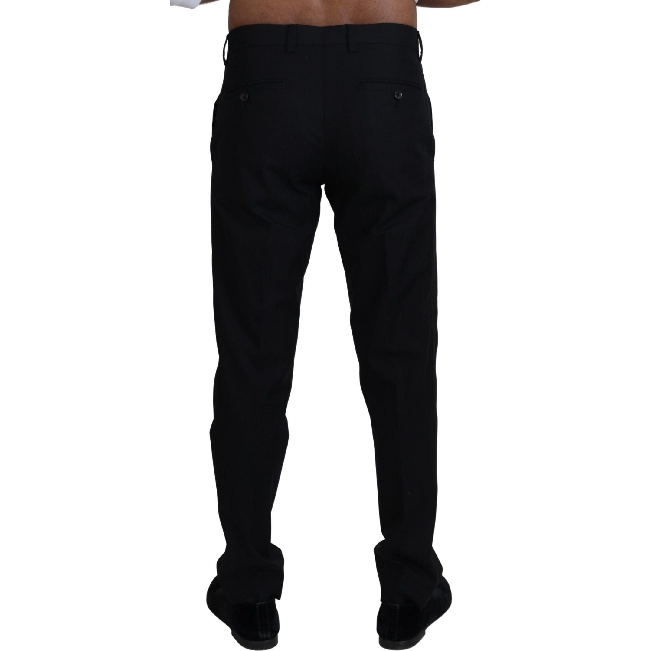 Elegant Black Cotton Trousers