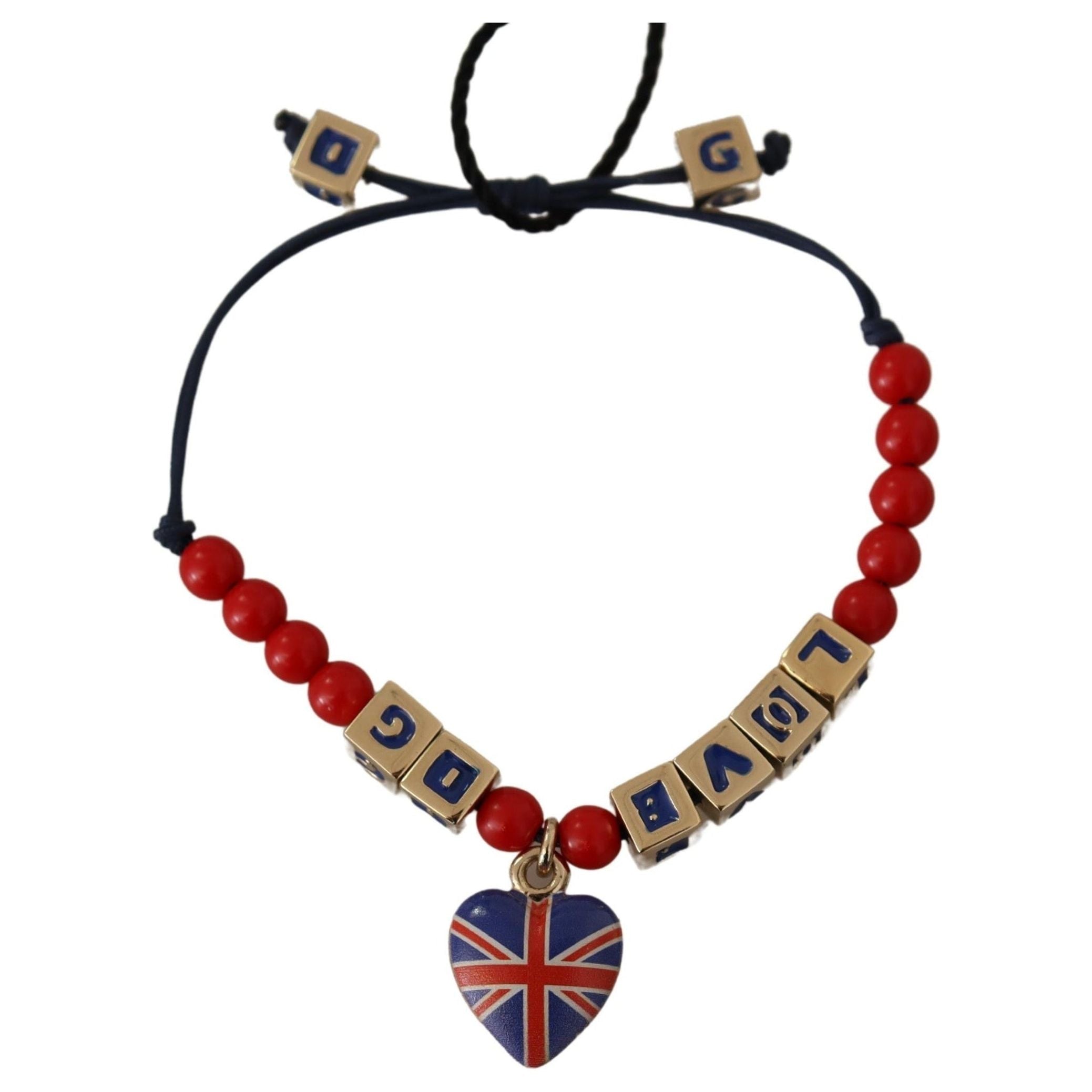 Elegant Blue, Red Glass & Zama Bracelet