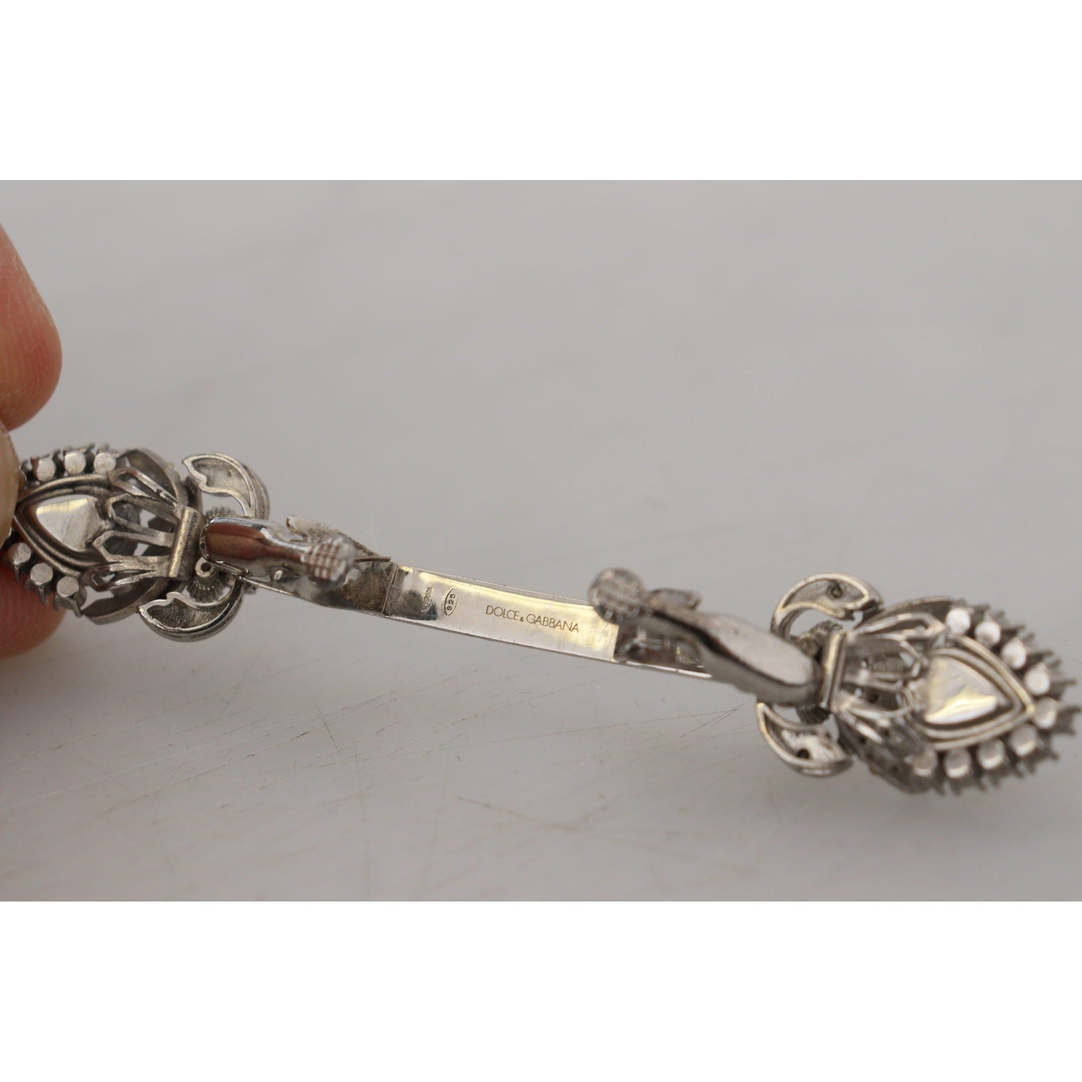 Elegant Sterling Silver Glass Brooch