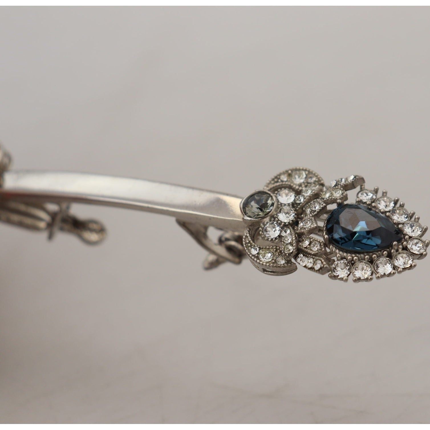 Elegant Sterling Silver Glass Brooch