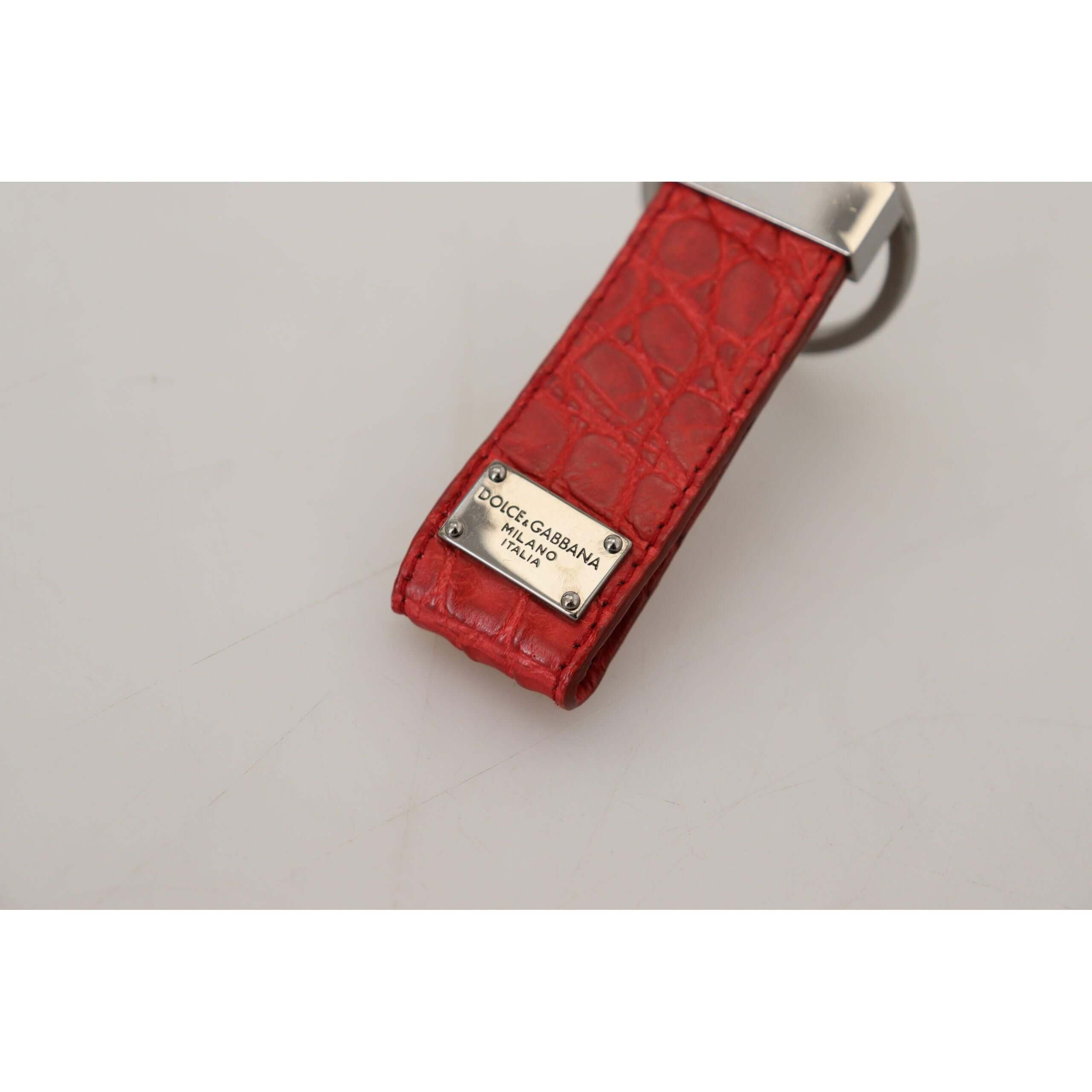 Chic Red Leather Keychain & Charm Accessory