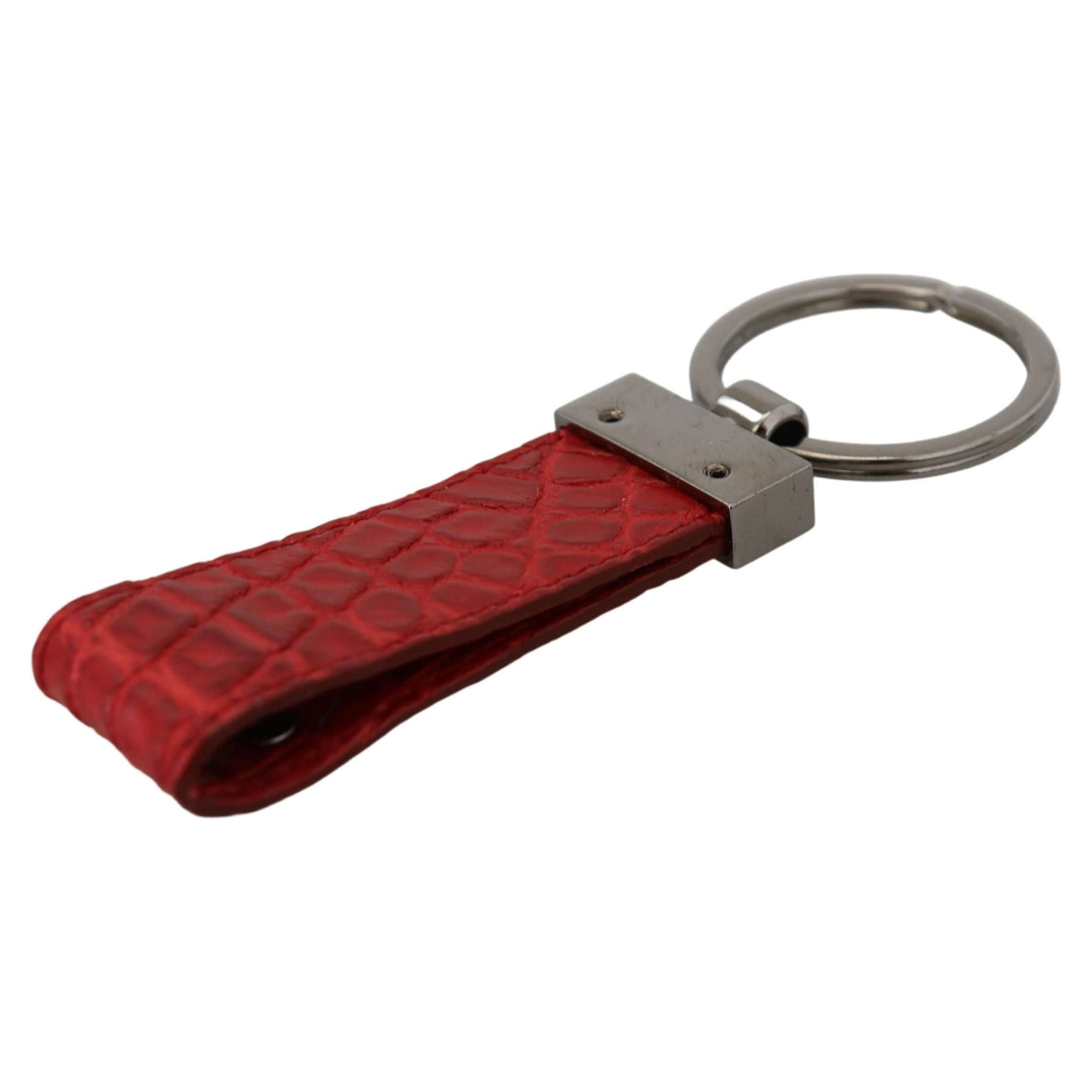 Chic Red Leather Keychain & Charm Accessory