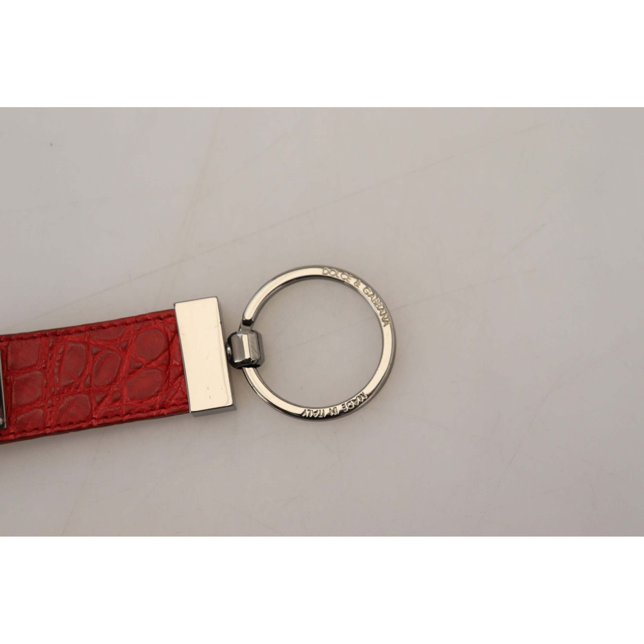 Chic Red Leather Keychain & Charm Accessory