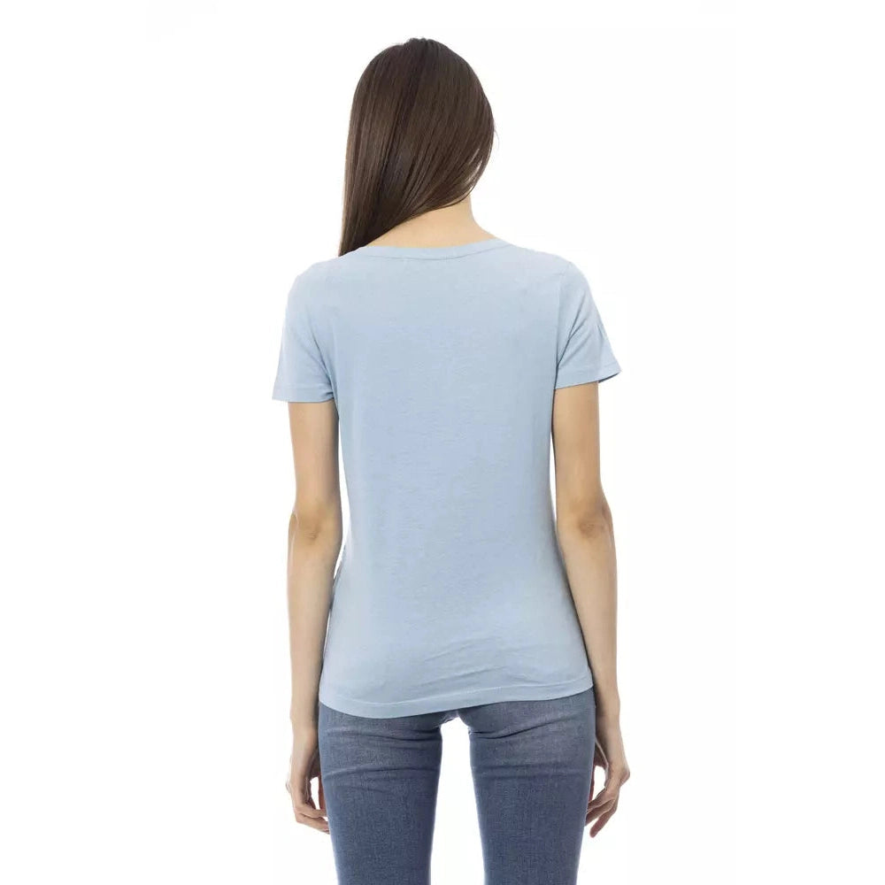 Light Blue Cotton Women Top