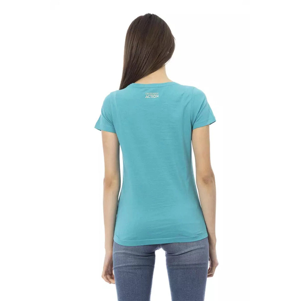 Light Blue Cotton Women Top