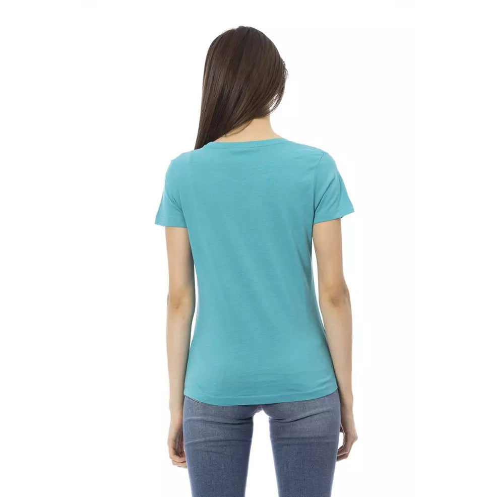 Light Blue Cotton Women Top