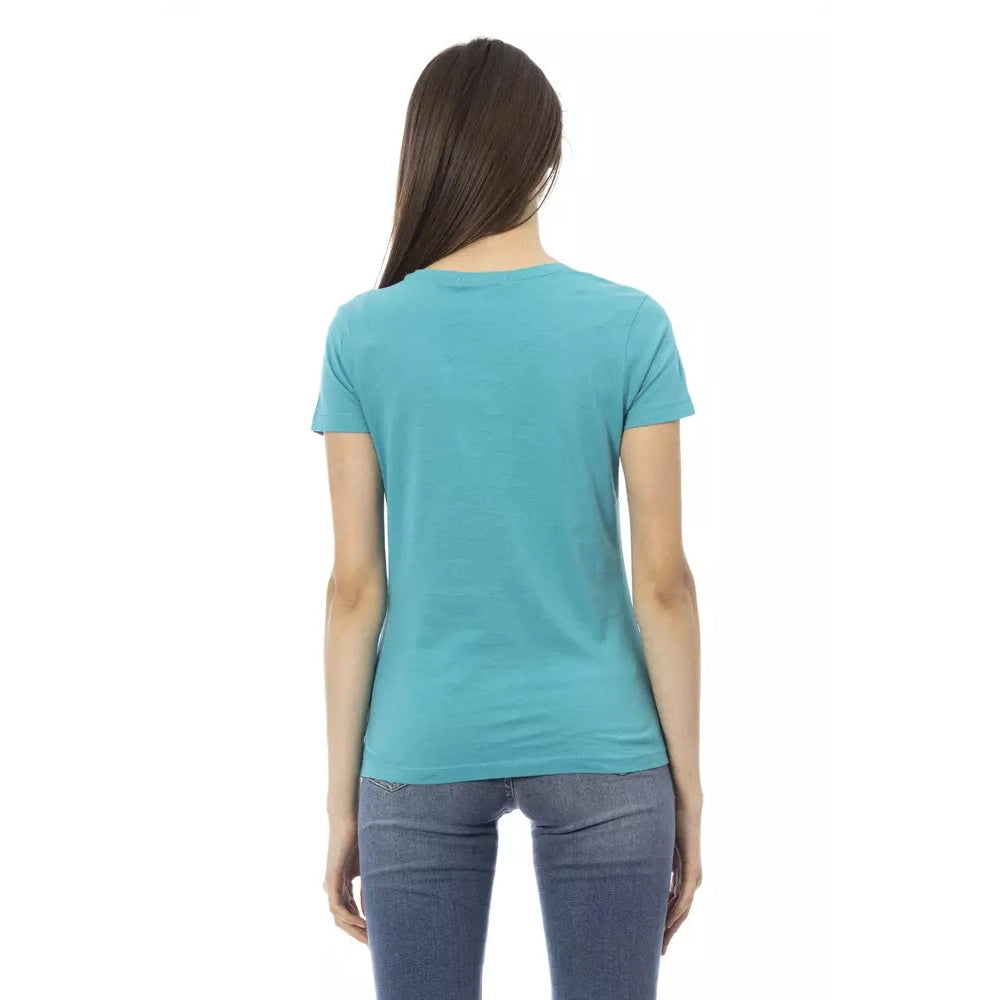 Light Blue Cotton Women Top