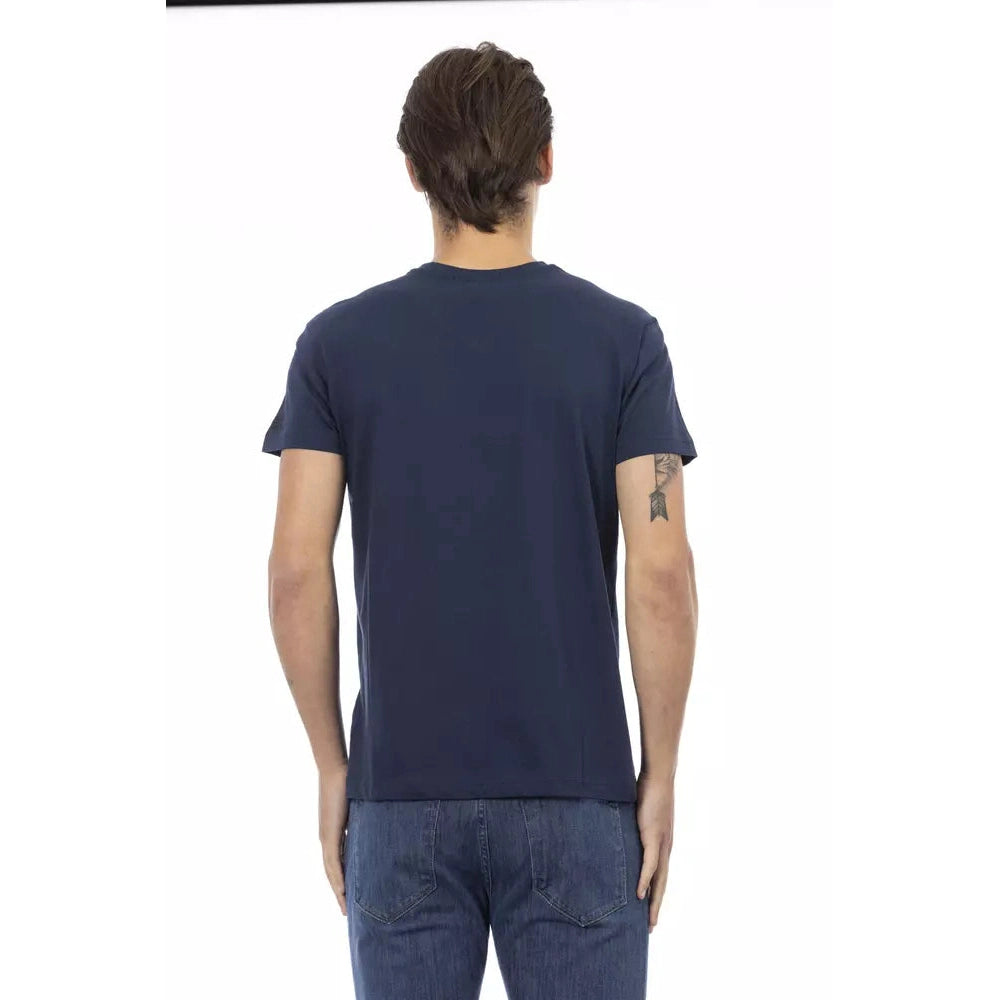 Blue Cotton Men T-Shirt