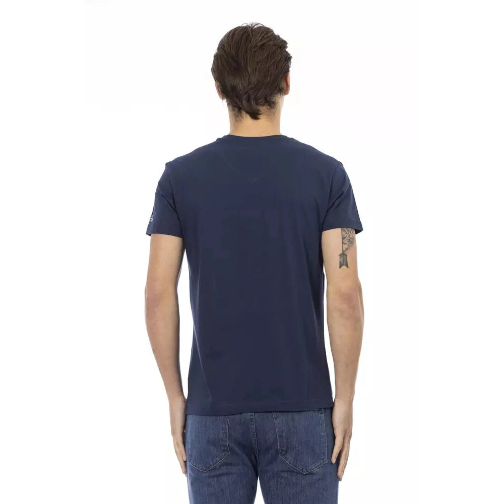 Blue Cotton Men T-Shirt